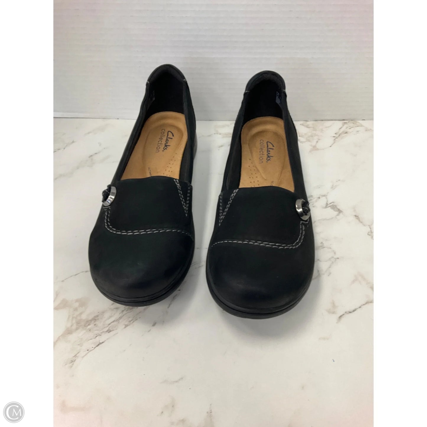 Shoes Flats By Clarks In Black, Size: 8