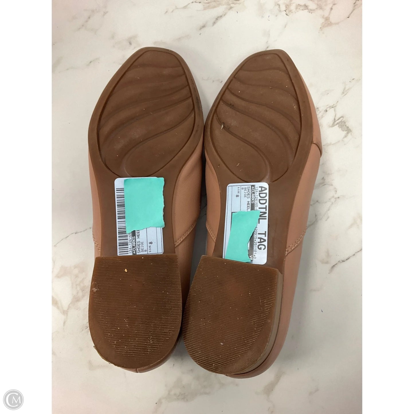 Shoes Heels Block By Clarks In Beige, Size: 8