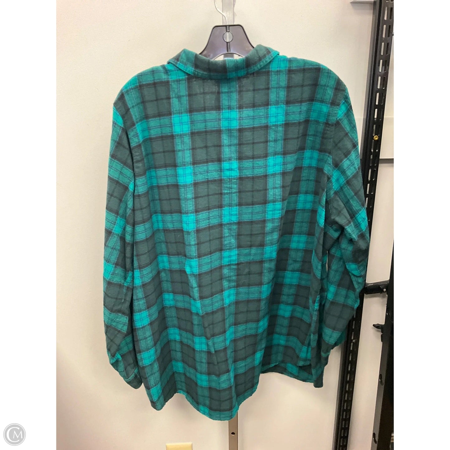 Top Long Sleeve By Woman Within In Plaid Pattern, Size: 2x