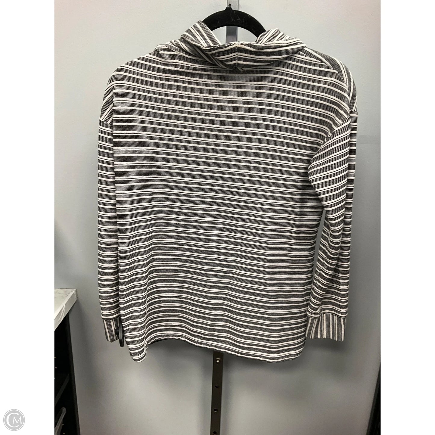 Top Long Sleeve By Talbots In Grey & White, Size: Xs