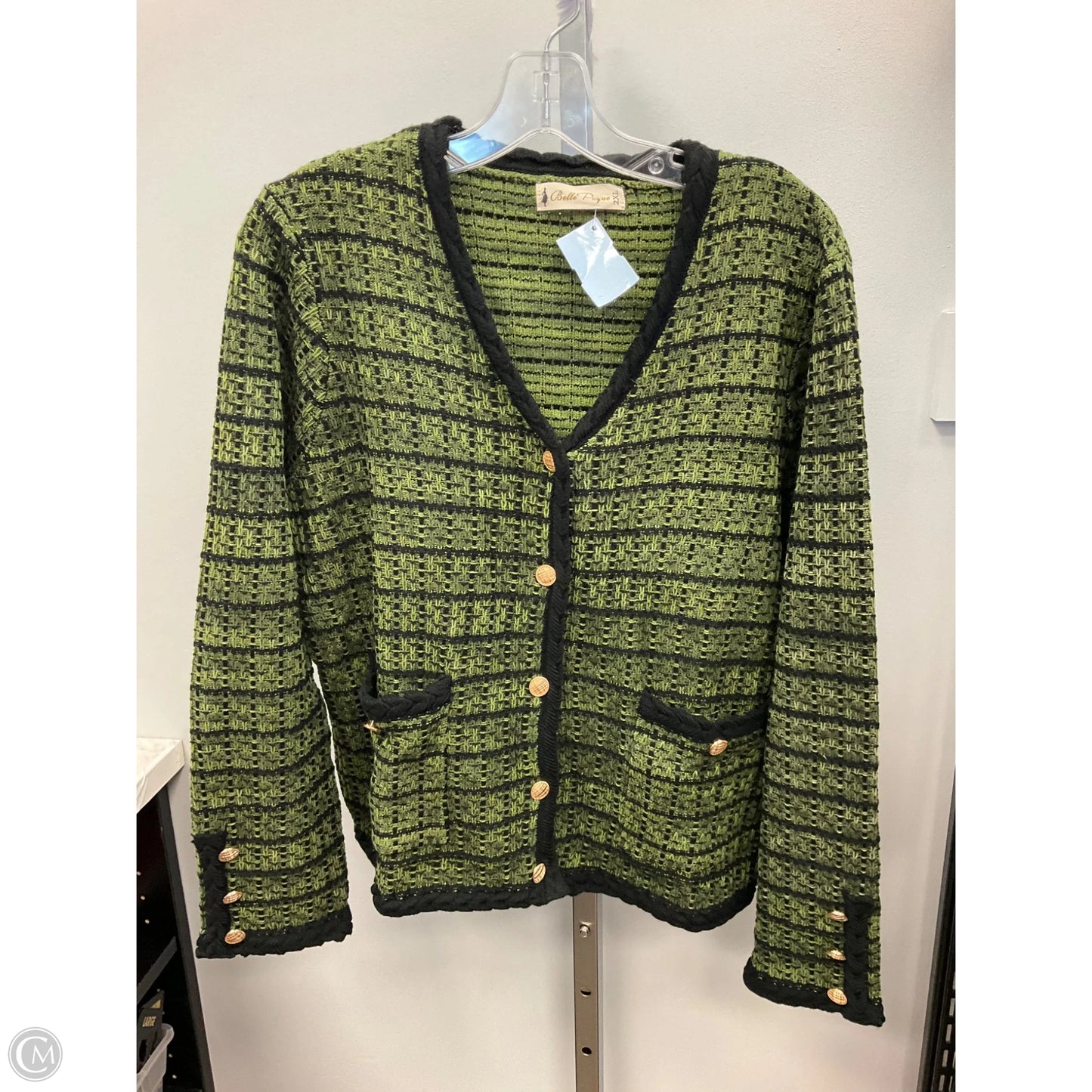 Sweater Cardigan By Cmc In Green, Size: 2x