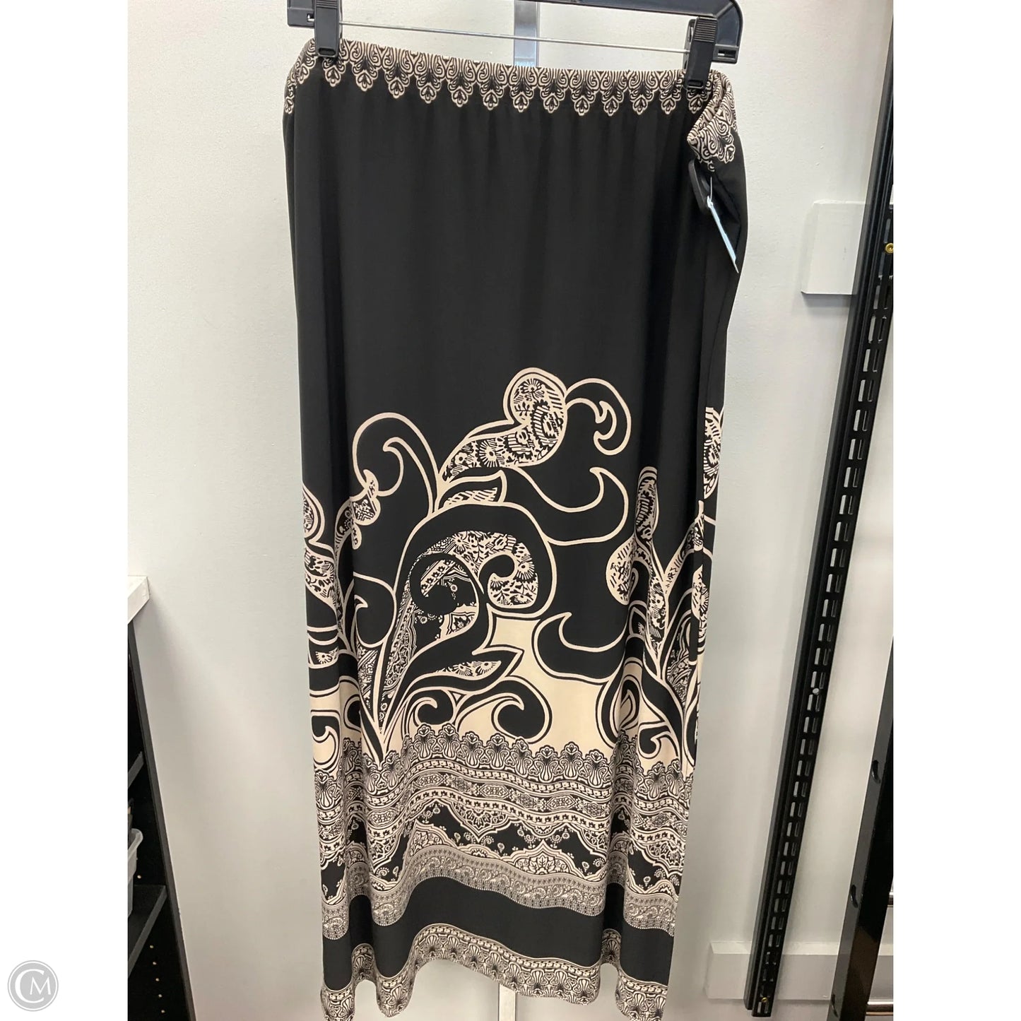 Skirt Maxi By Susan Graver In Black & Cream, Size: 1x
