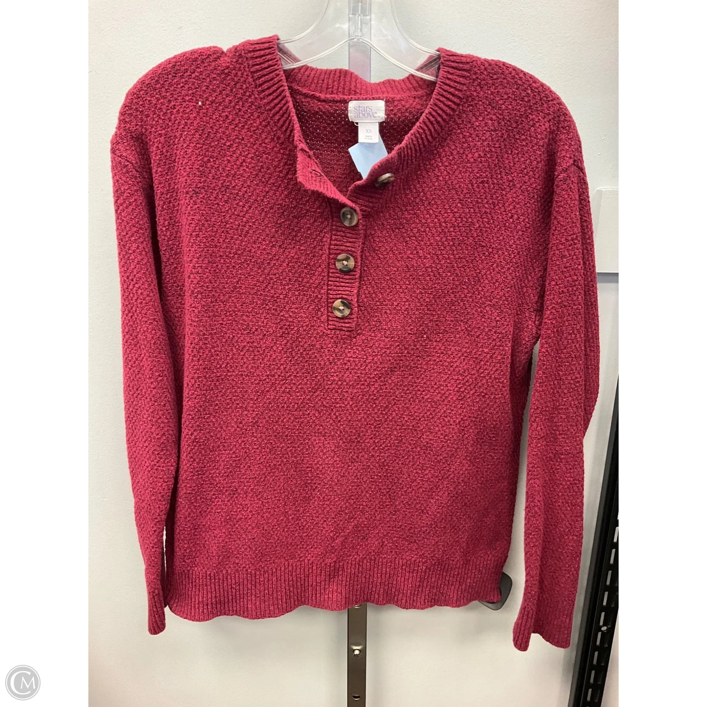 Top Long Sleeve By Stars Above In Maroon, Size: Xs