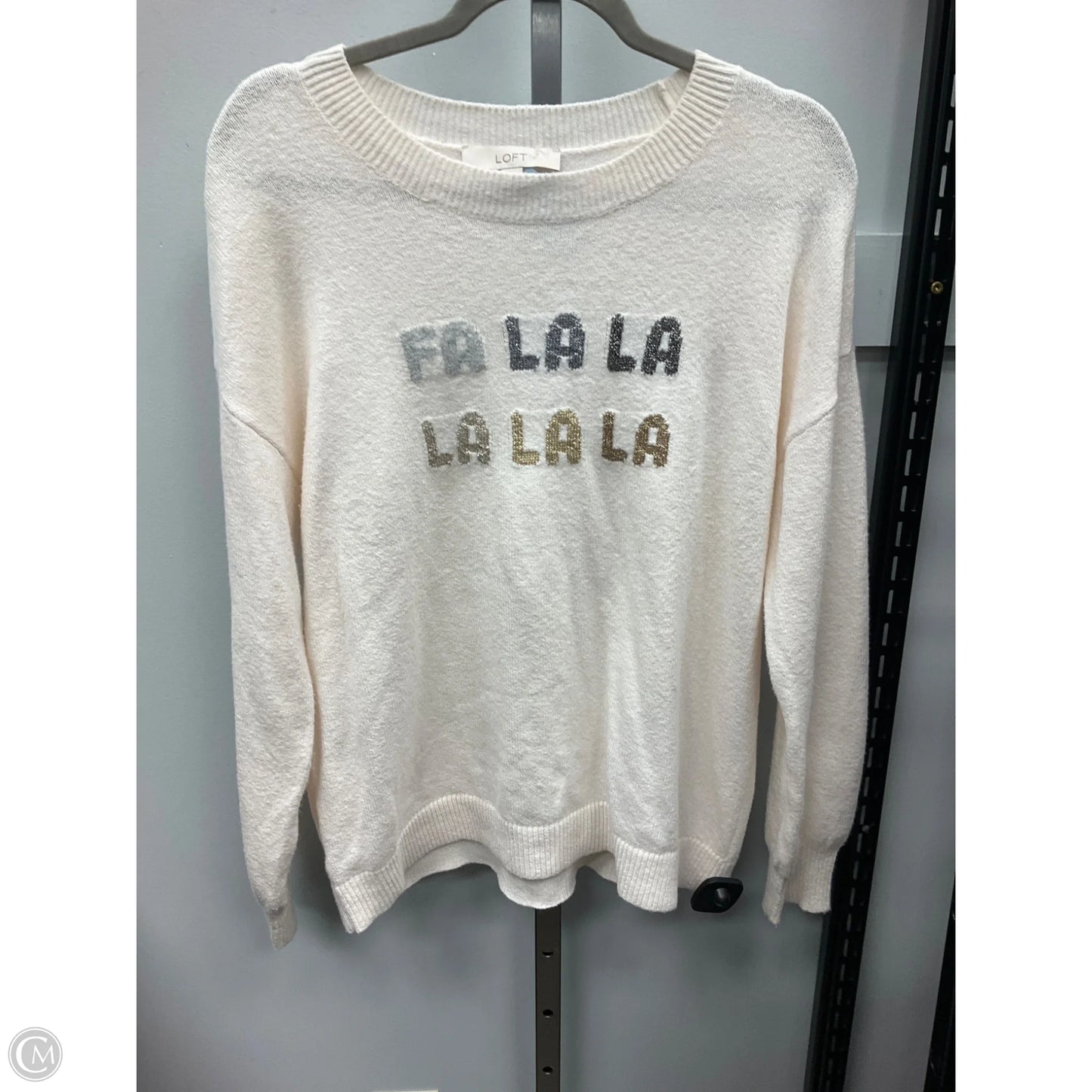 Sweater By Loft In Cream, Size: M