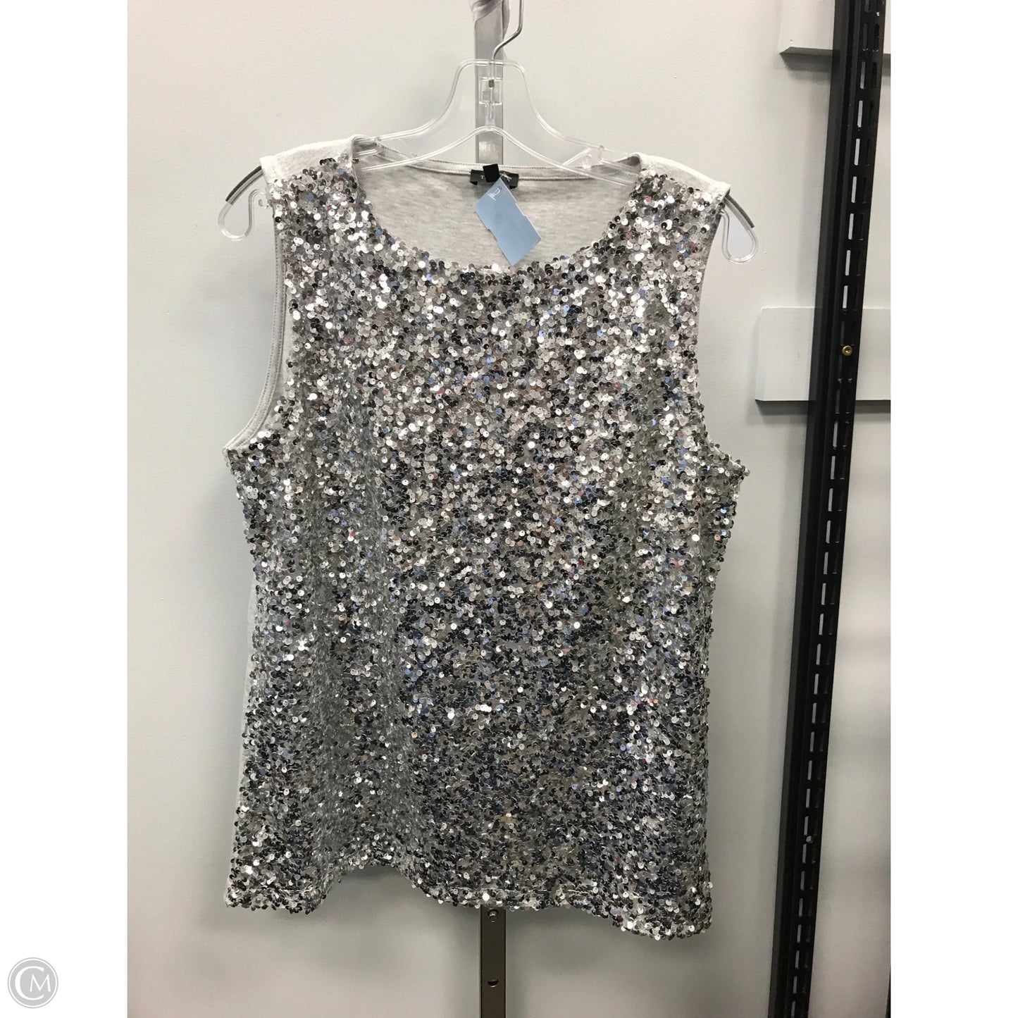 Top Sleeveless By Talbots In Silver, Size: M