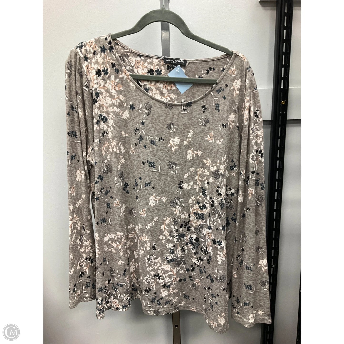 Top Long Sleeve By Mario Serrani In Grey, Size: Xl