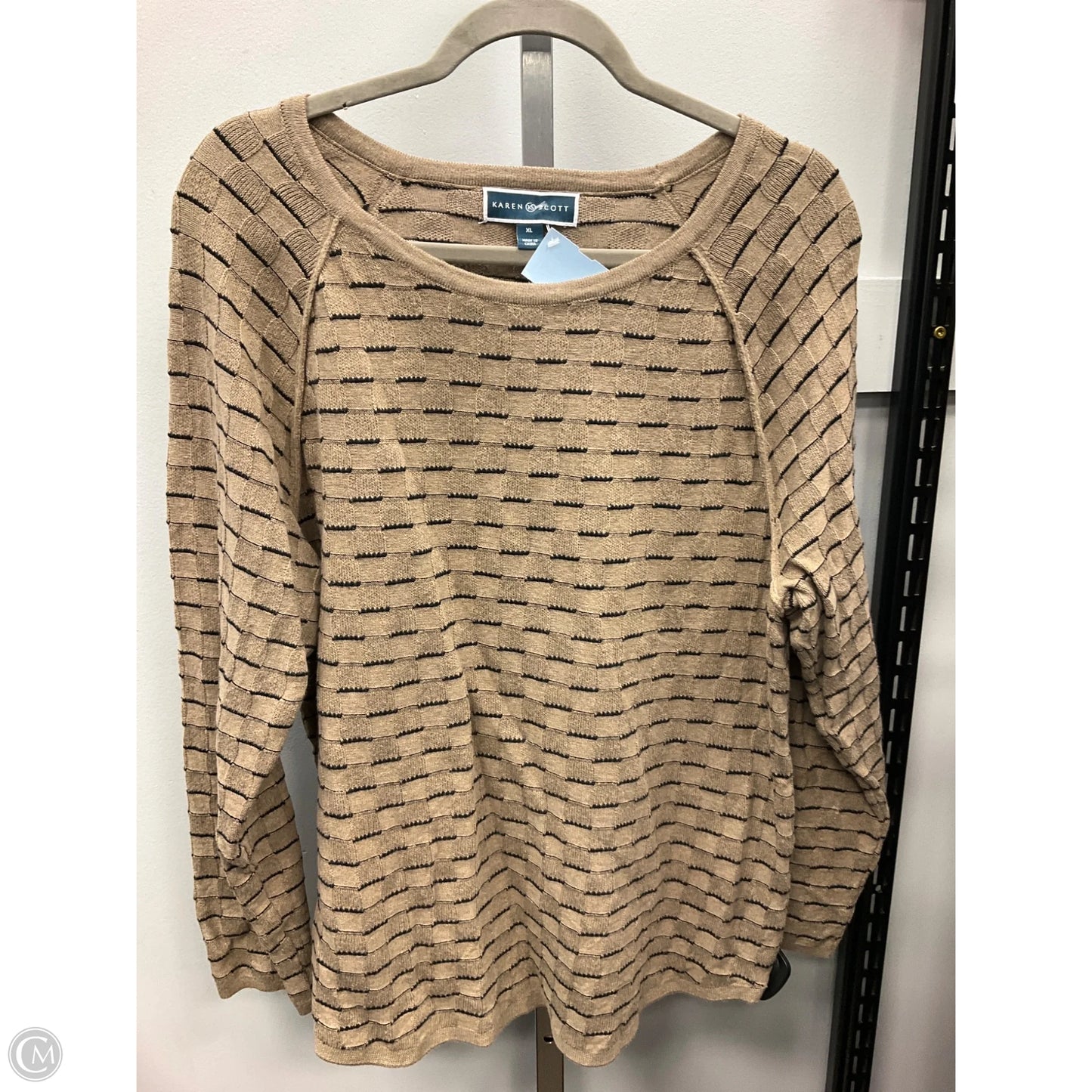 Sweater By Karen Scott In Tan, Size: Xl