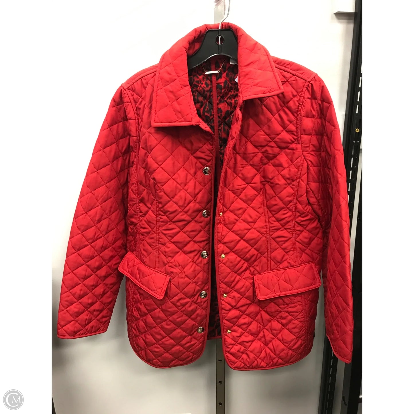 Jacket Puffer & Quilted By Chicos In Red, Size: M
