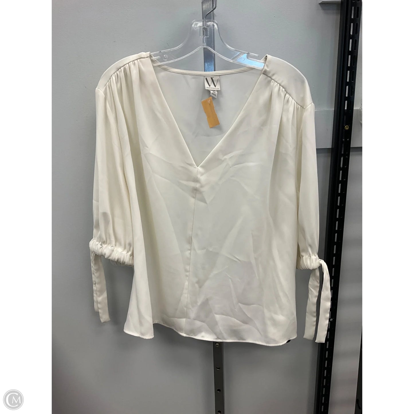 Top 3/4 Sleeve By Worthington In Cream, Size: Xl