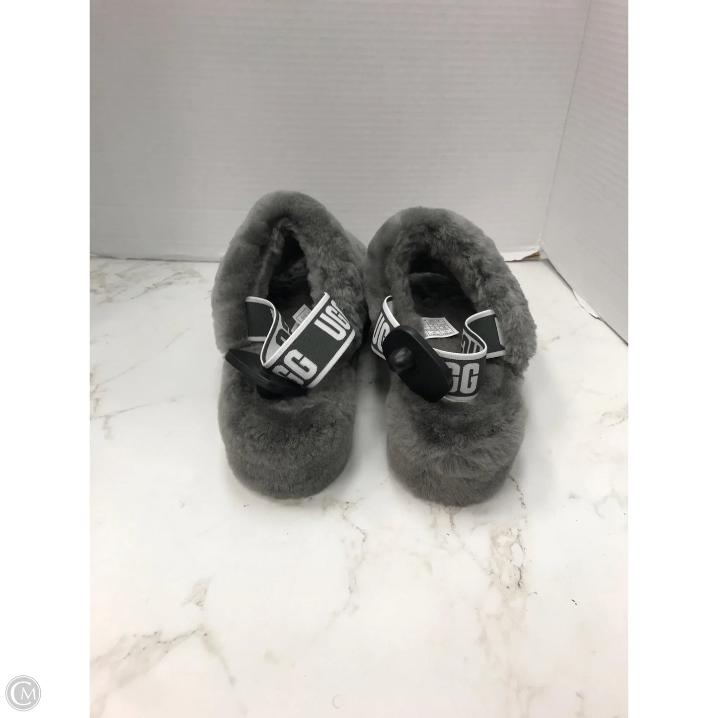 Slippers Designer By Ugg In Grey, Size: 9
