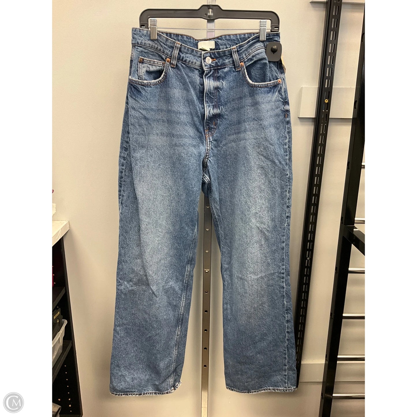 Jeans Wide Leg By H&m In Blue Denim, Size: 12