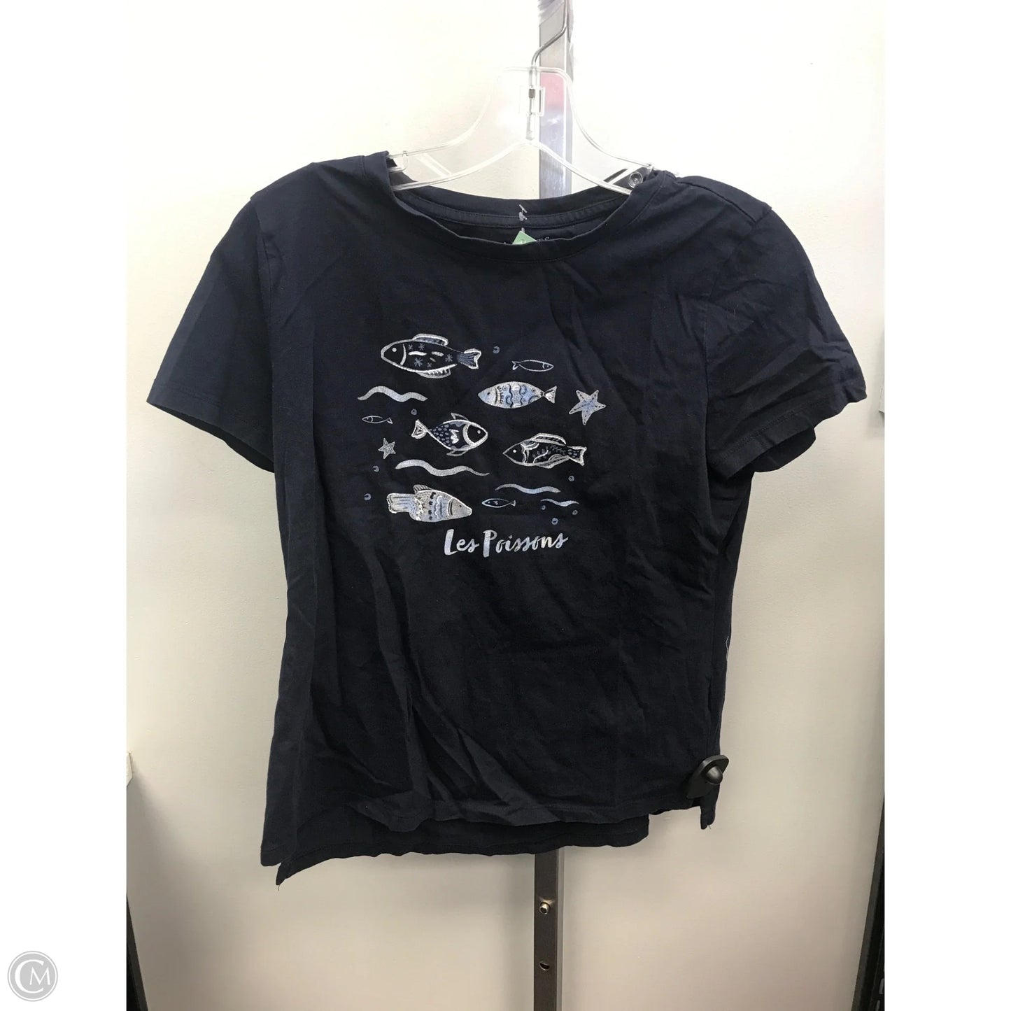 Top Short Sleeve By Talbots In Navy, Size: S