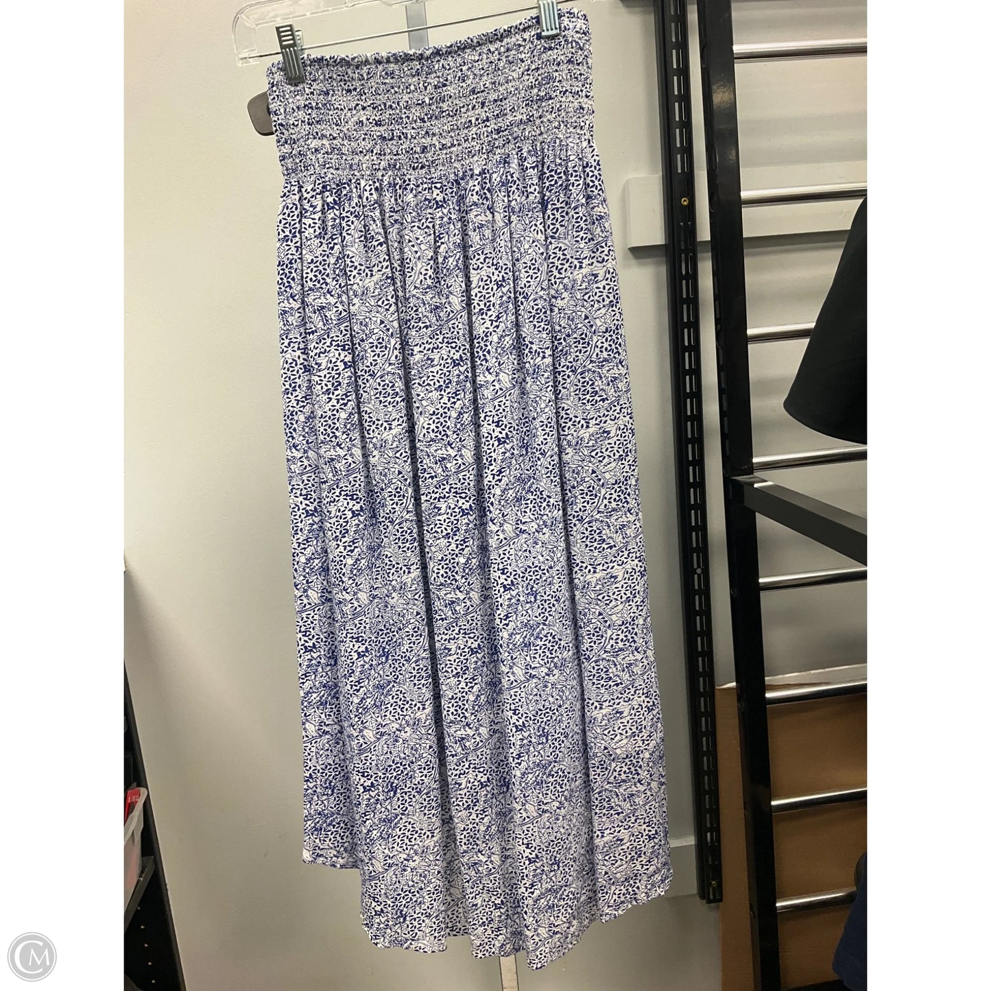 Skirt Midi By Club Monaco In Blue & White, Size: Xs