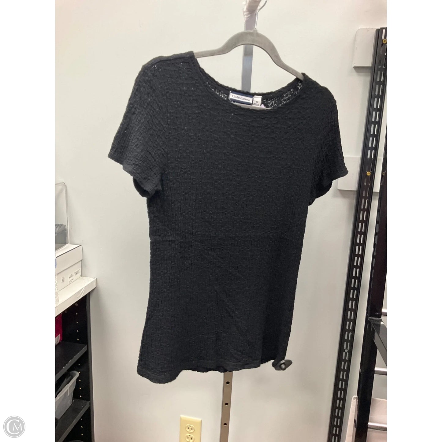 Top Short Sleeve By Croft And Barrow In Black, Size: M