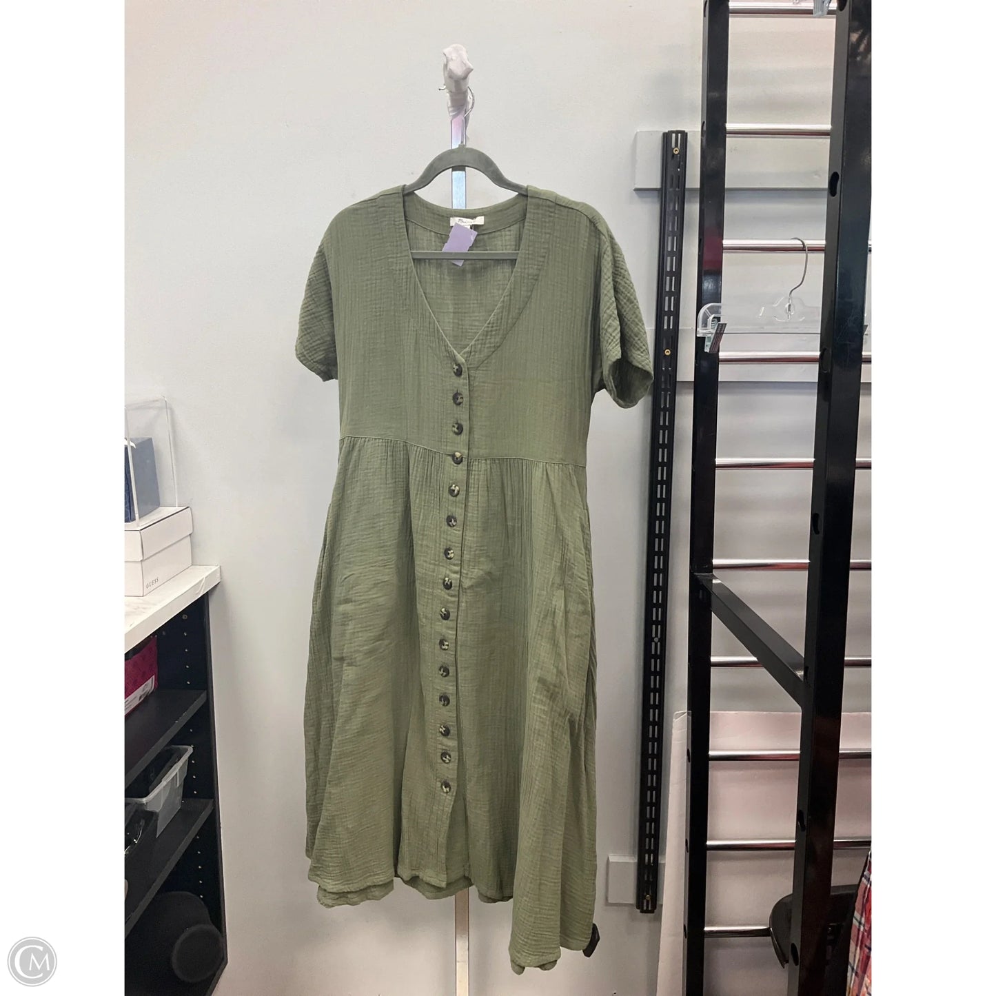 Dress Casual Midi By Madewell In Green, Size: Xs