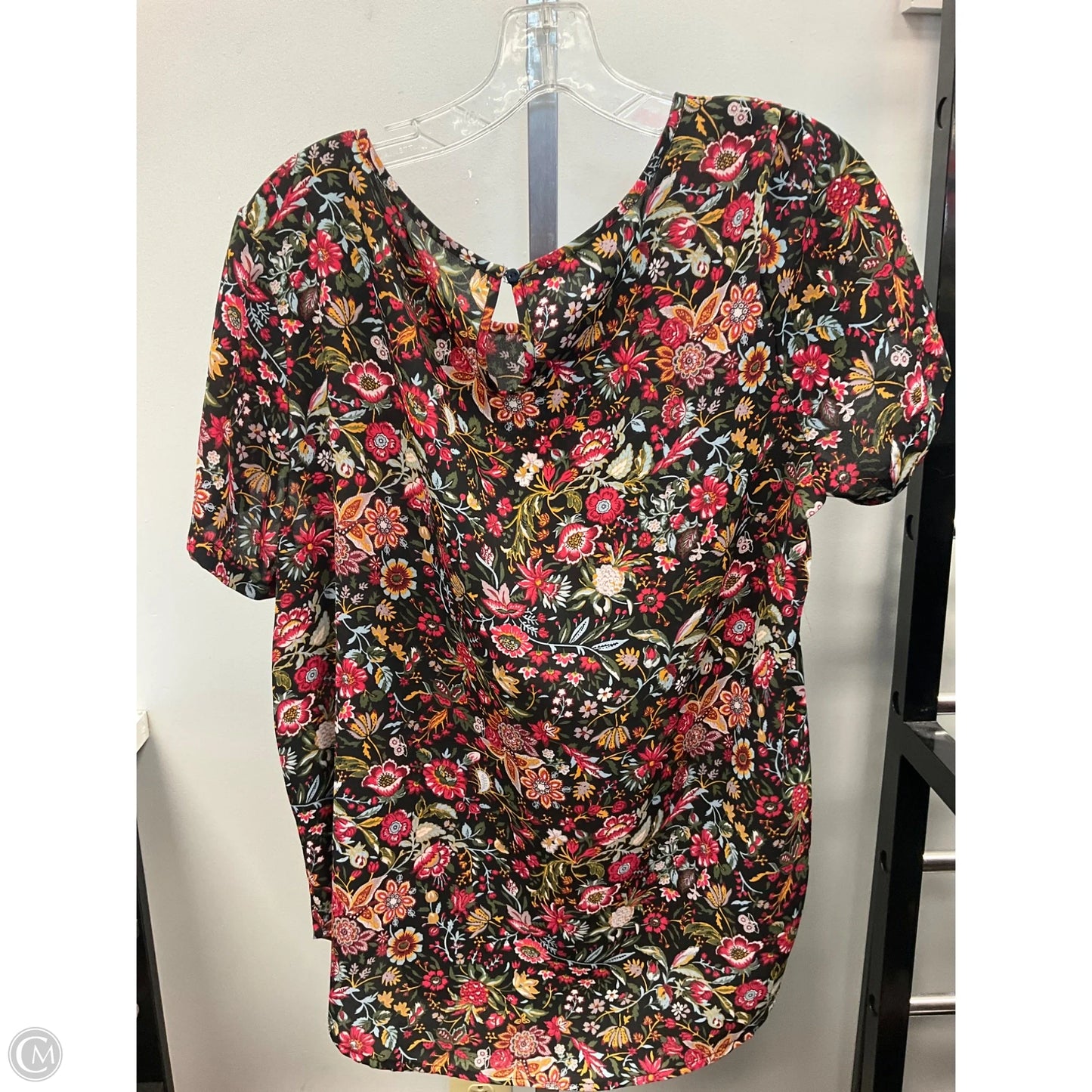 Top Short Sleeve By Simply Styled In Floral Print, Size: Xl