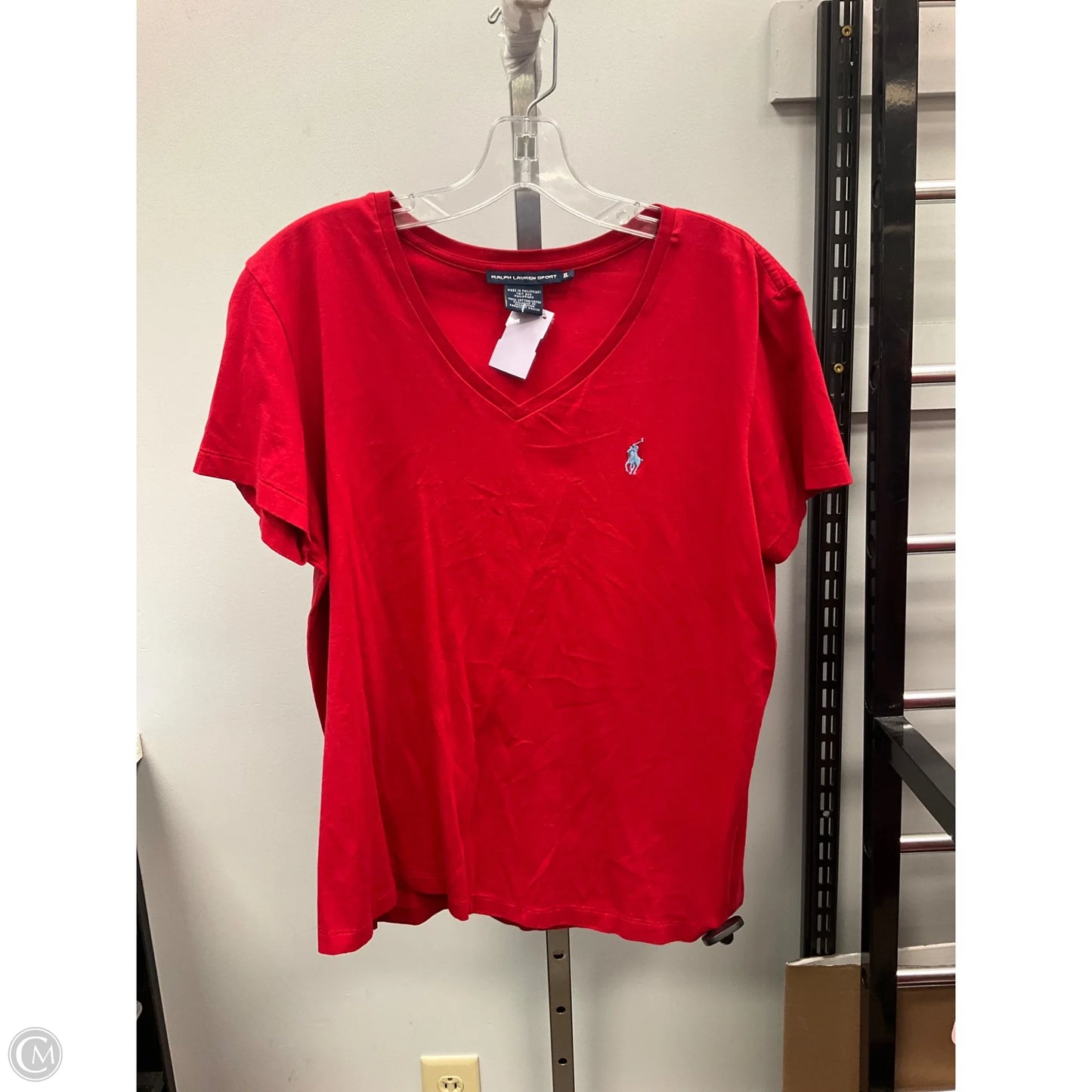 Top Short Sleeve Basic By Ralph Lauren Blue Label In Red, Size: Xl