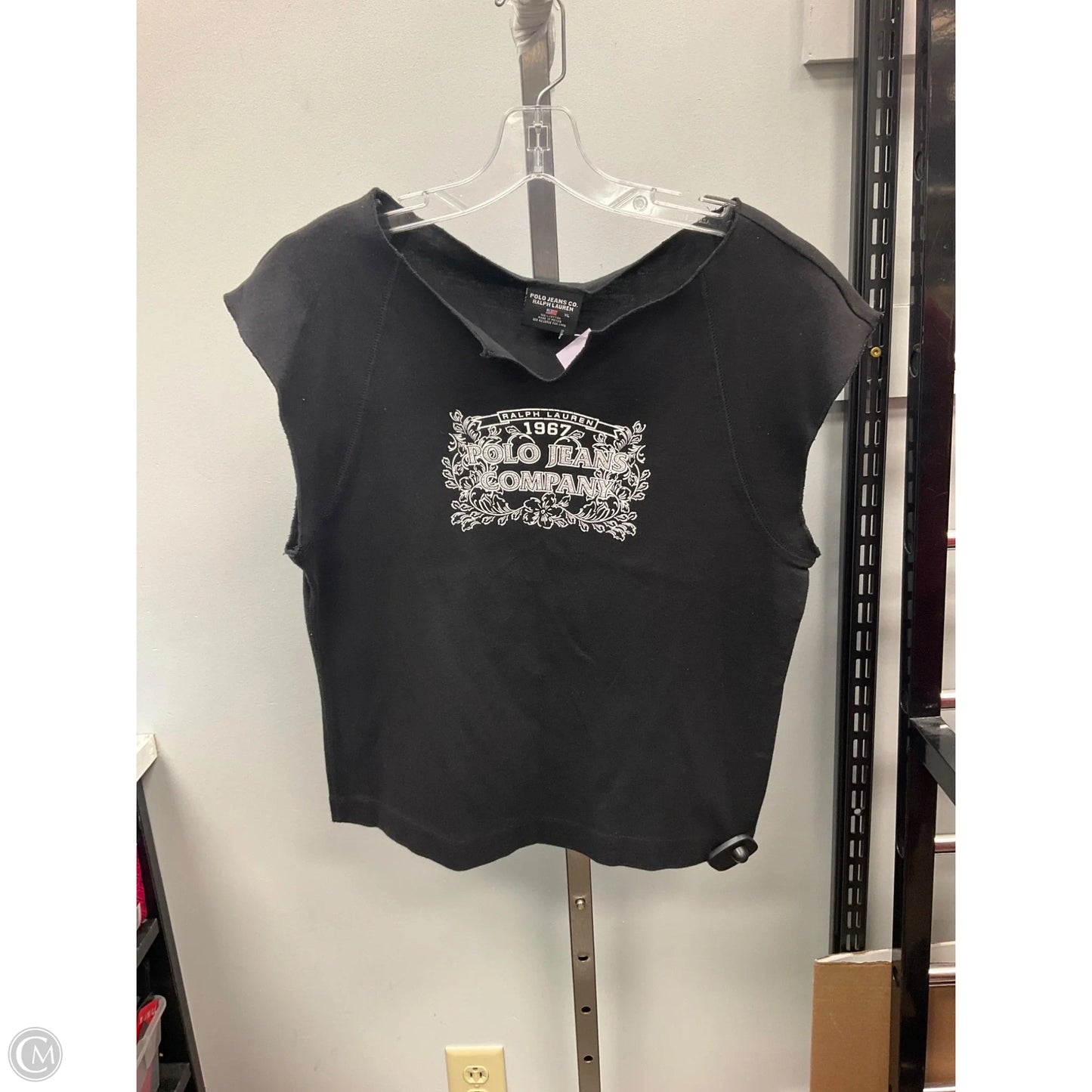 Top Short Sleeve By Polo Ralph Lauren In Black, Size: Xl