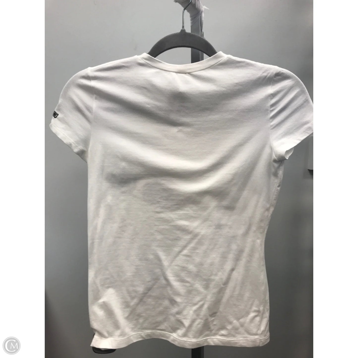 Top Short Sleeve Luxury Designer By Moschino In White, Size: S