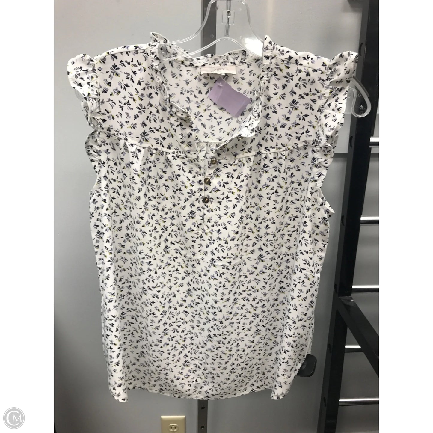 Top Sleeveless By Loft In White, Size: S