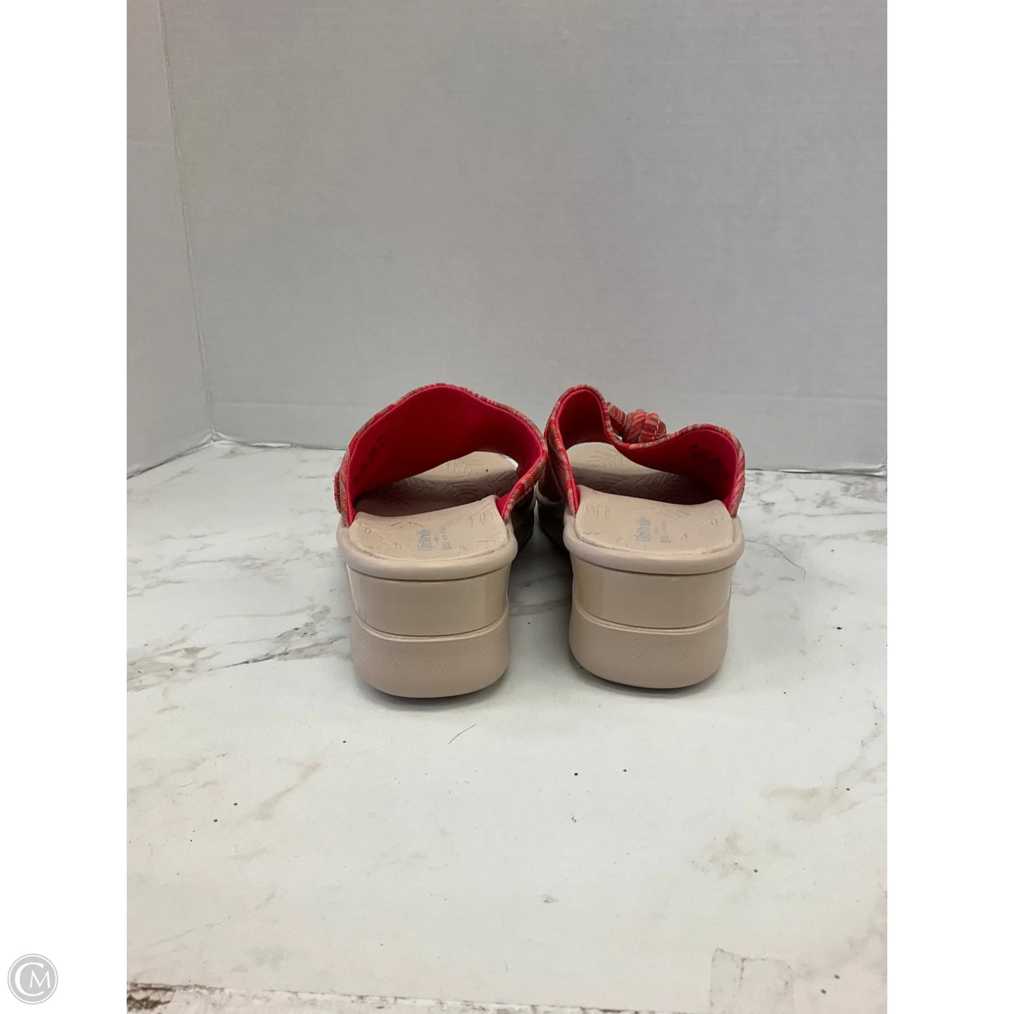 Sandals Heels Wedge By Life Stride In Orange, Size: 8