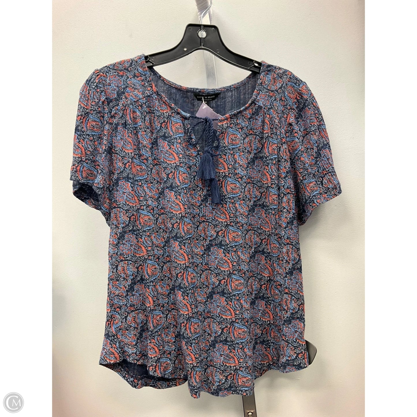 Top Short Sleeve By Lucky Brand In Floral Print, Size: S
