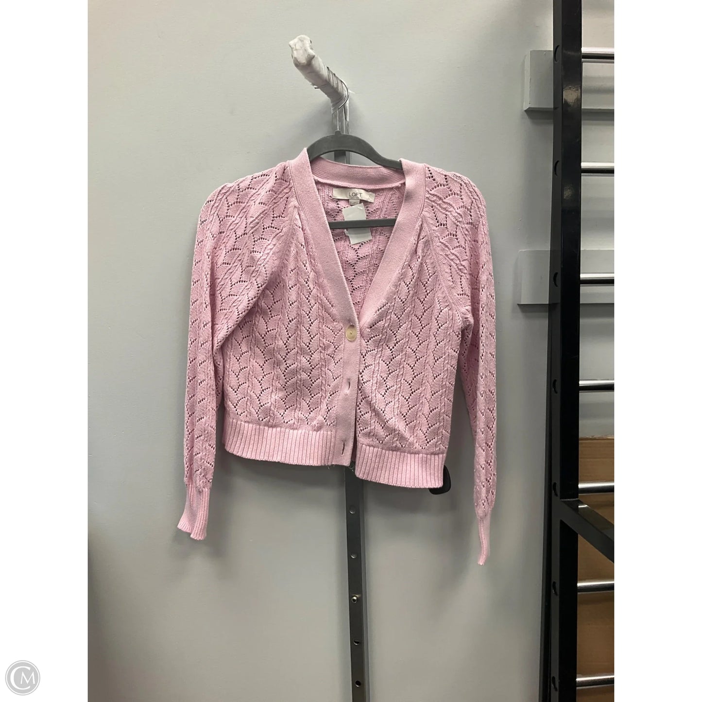 Sweater Cardigan By Loft In Pink, Size: S
