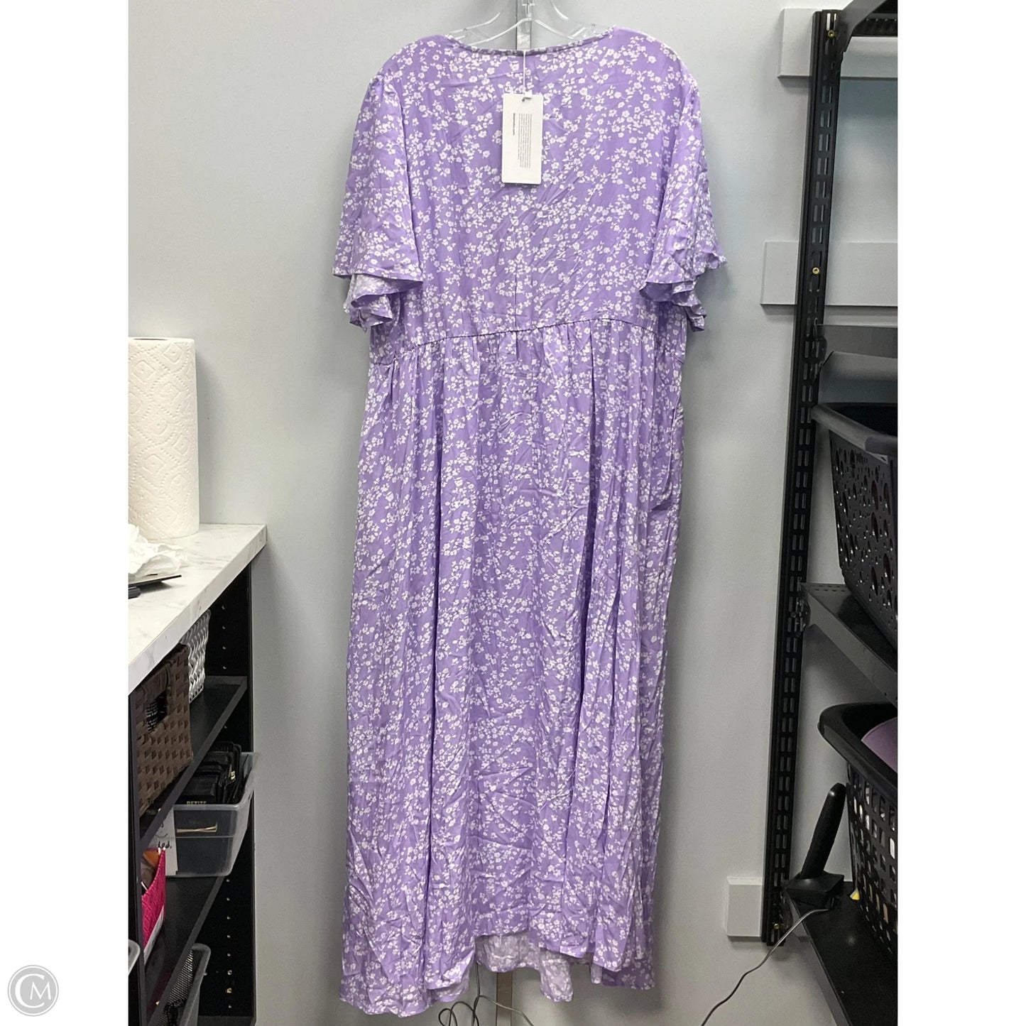 Dress Casual Maxi By Clothes Mentor In Purple & White, Size: 22