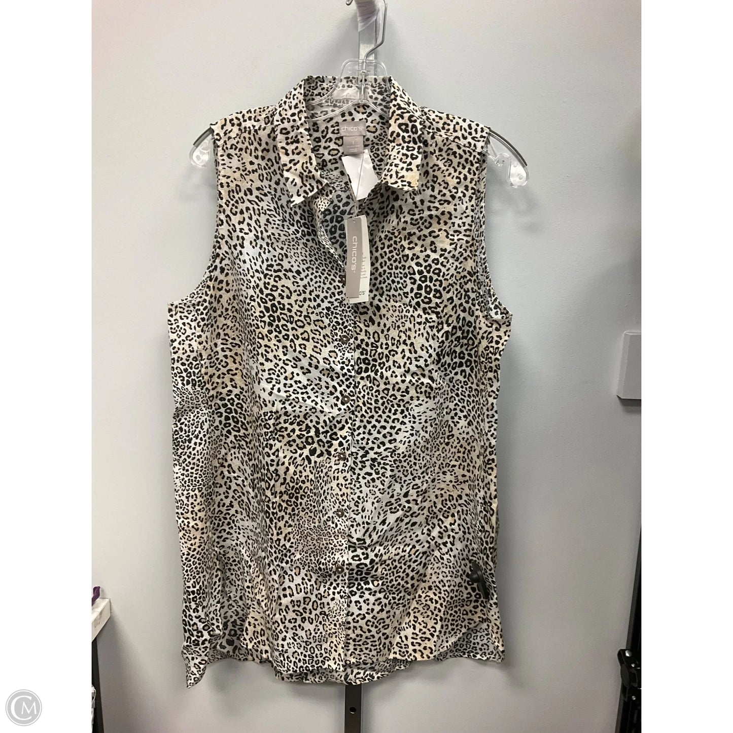 Top Sleeveless By Chicos In Animal Print, Size: M