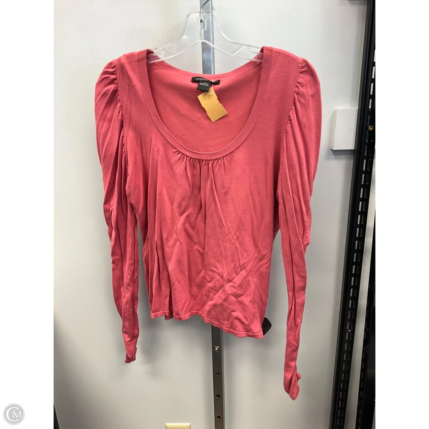 Top Long Sleeve By August Silk In Peach, Size: L