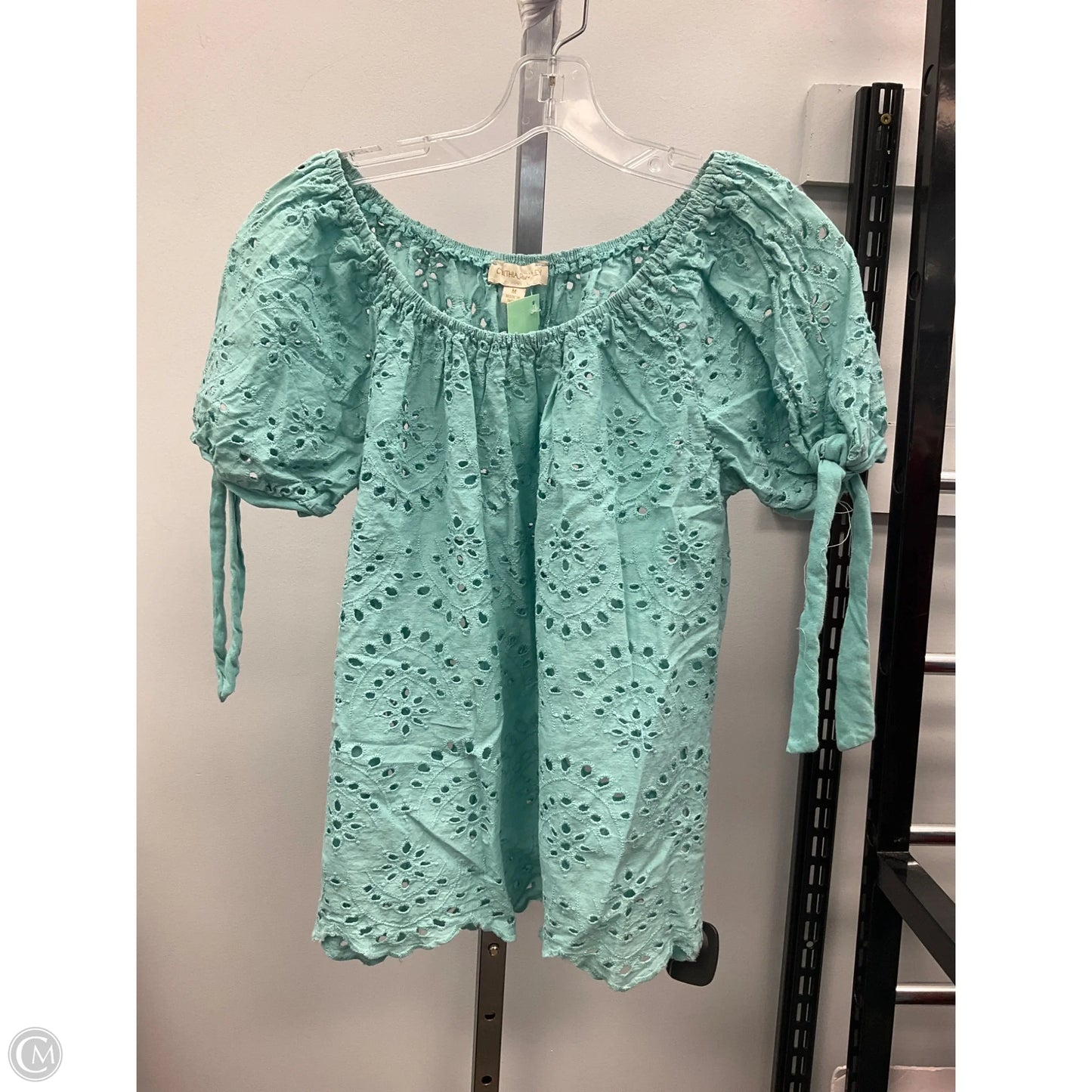 Top Short Sleeve By Cynthia Rowley In Teal, Size: M