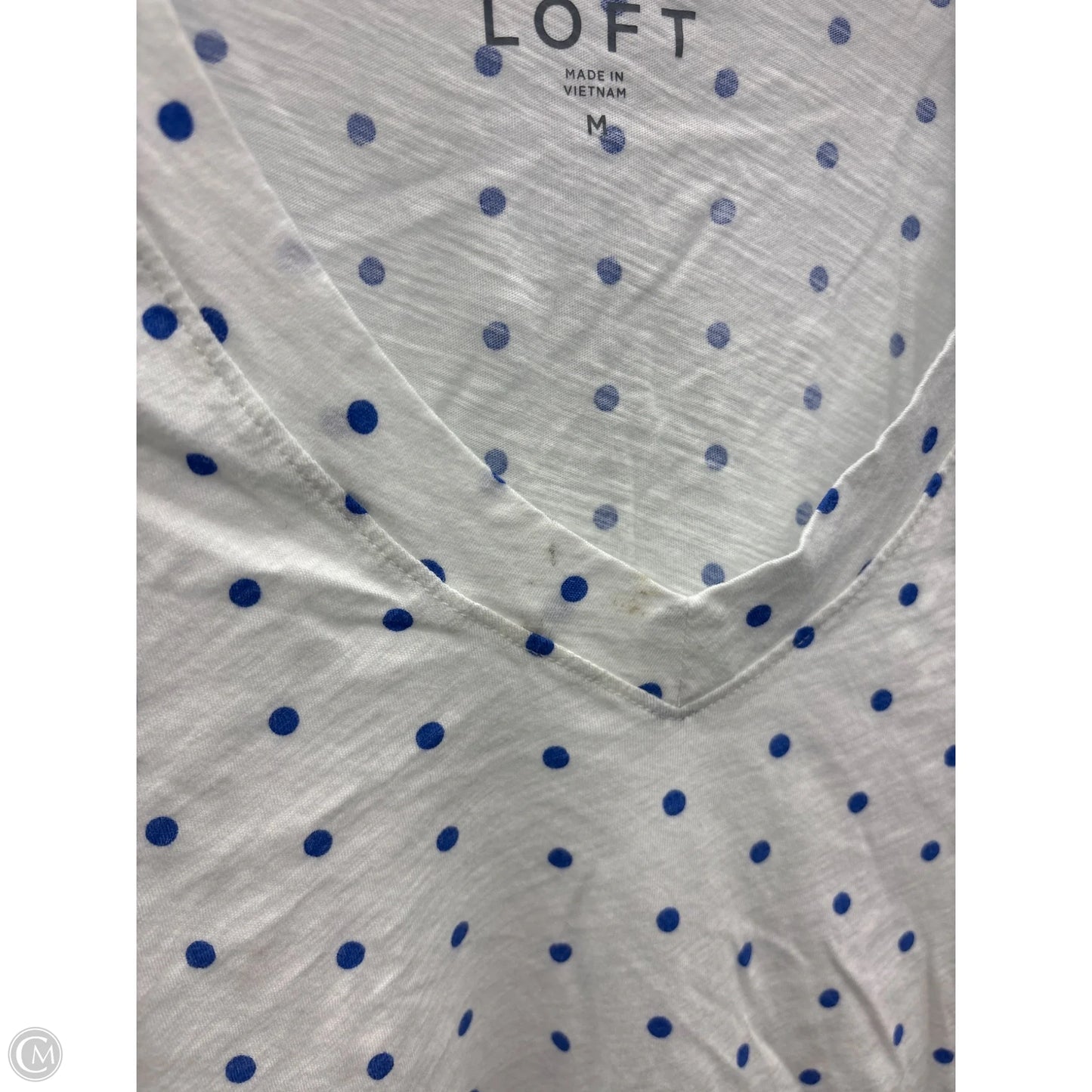 Top Short Sleeve By Loft In Polkadot Pattern, Size: M