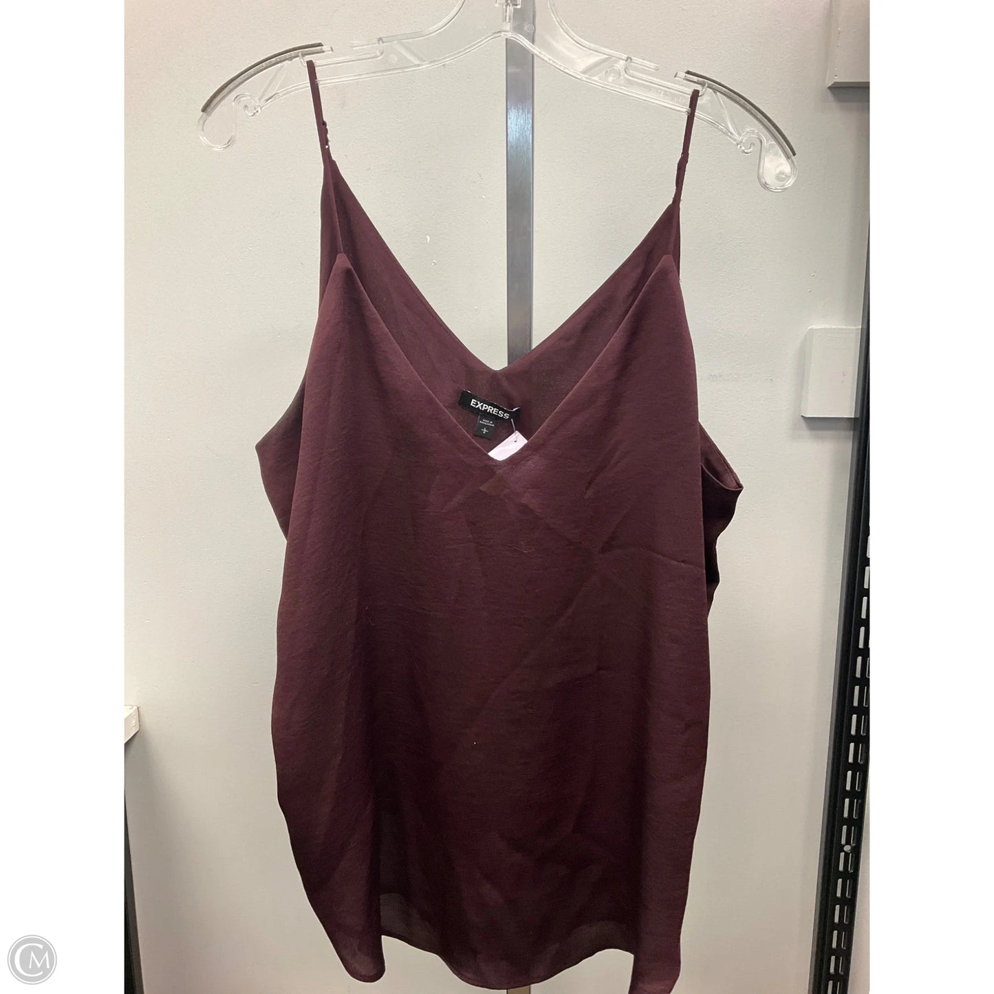 Top Sleeveless By Express In Maroon, Size: L