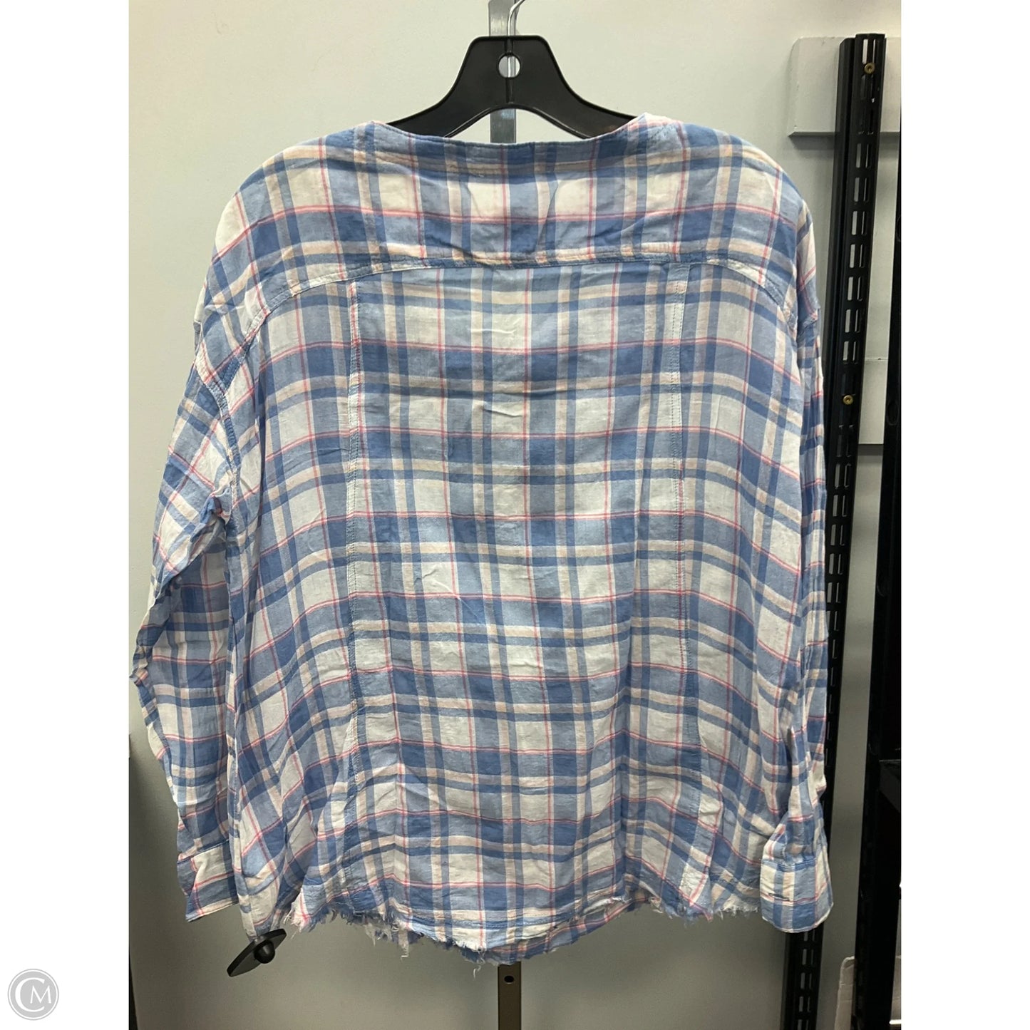 Top Long Sleeve By Beachlunchlounge In Plaid Pattern, Size: S