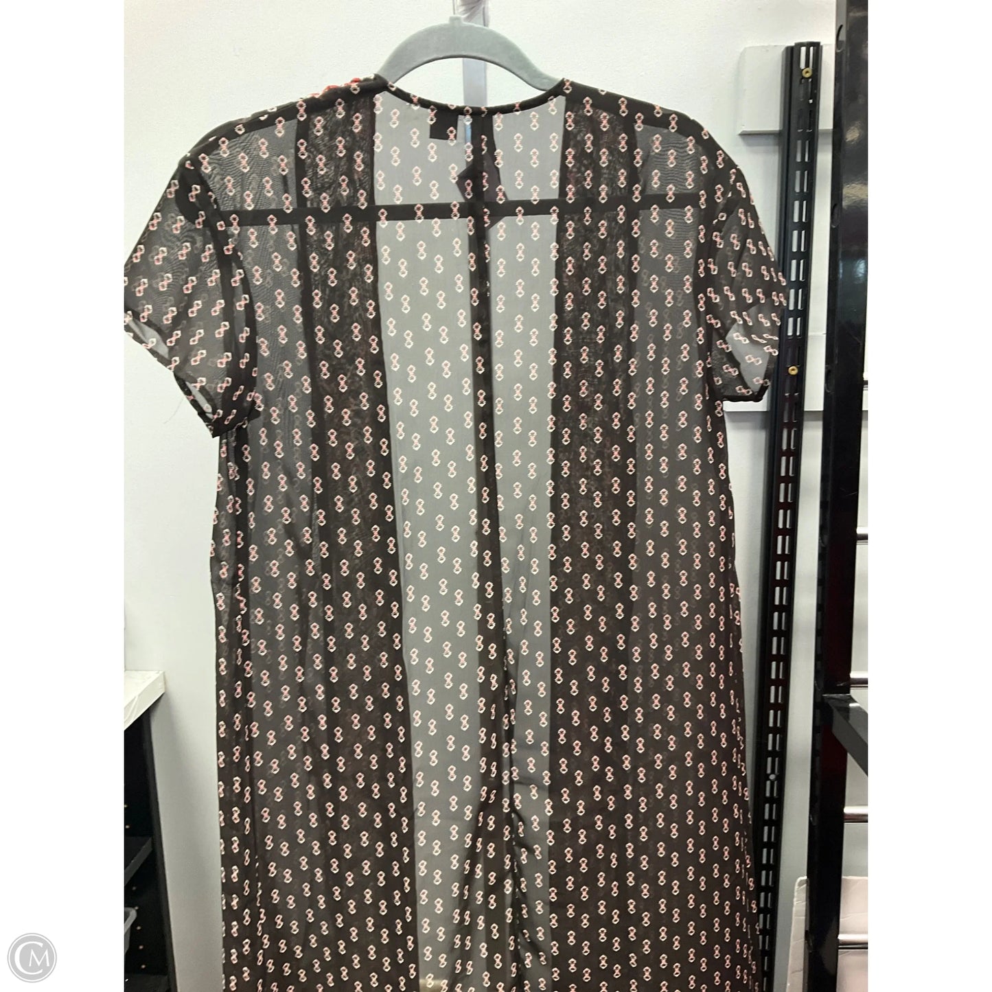Kimono By Clothes Mentor In Black & Pink, Size: S