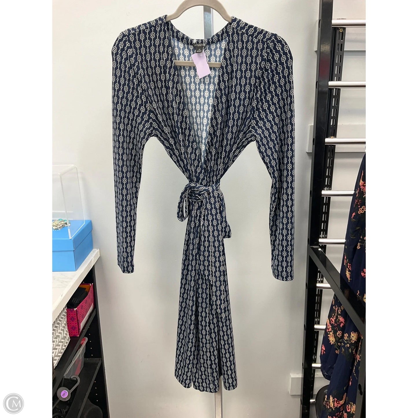 Dress Casual Short By Ann Taylor In Blue & White, Size: 12p