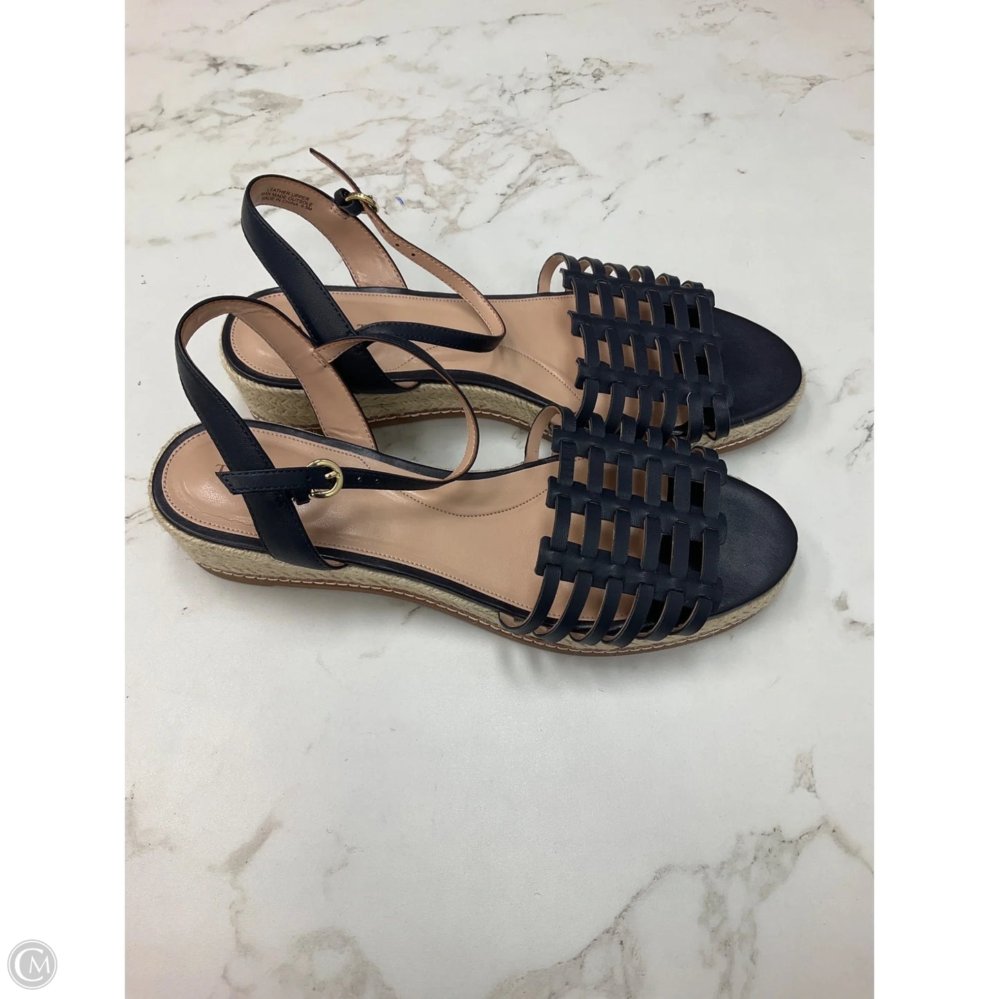 Sandals Heels Platform By Talbots In Navy, Size: 9.5