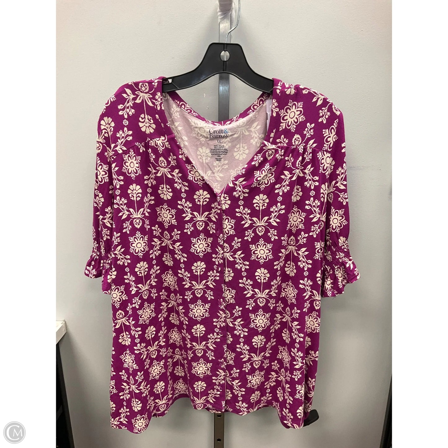 Top Short Sleeve By Croft And Barrow In Purple, Size: Xxl