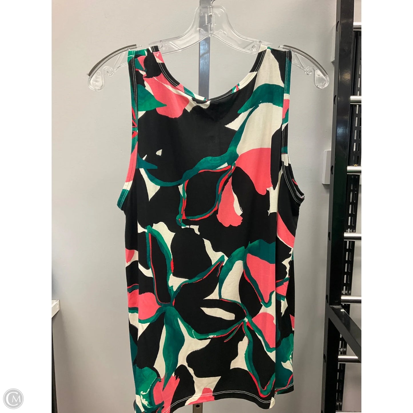 Top Sleeveless By Nine West In Black & Pink, Size: L