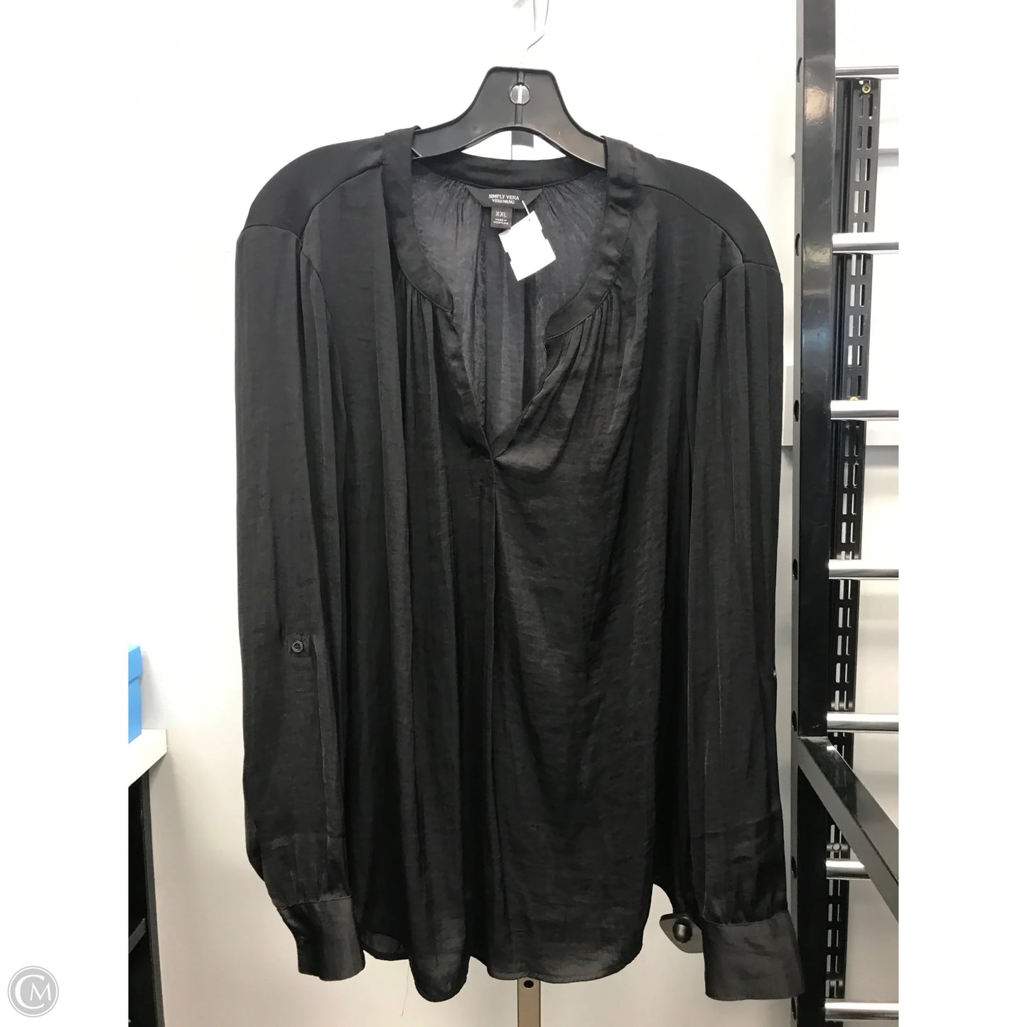 Top Long Sleeve By Simply Vera In Black, Size: Xxl