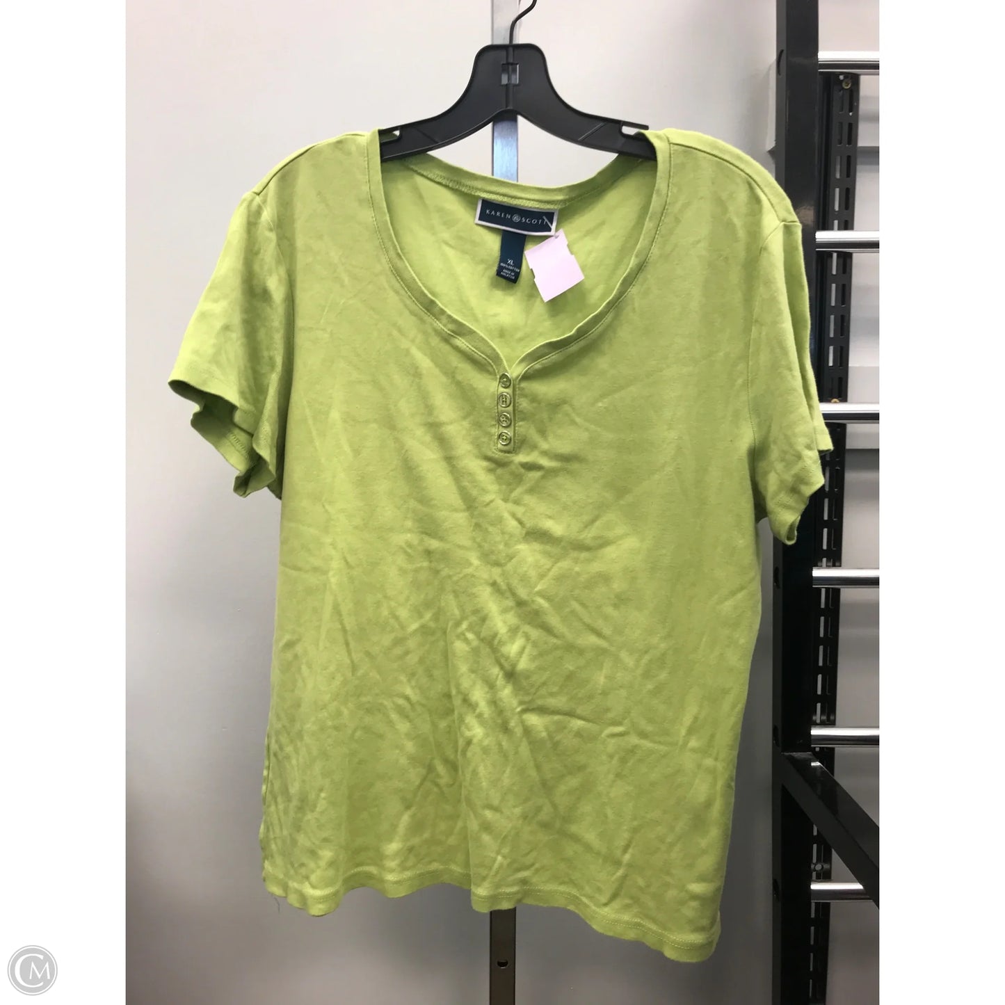 Top Short Sleeve By Karen Scott In Green, Size: Xl
