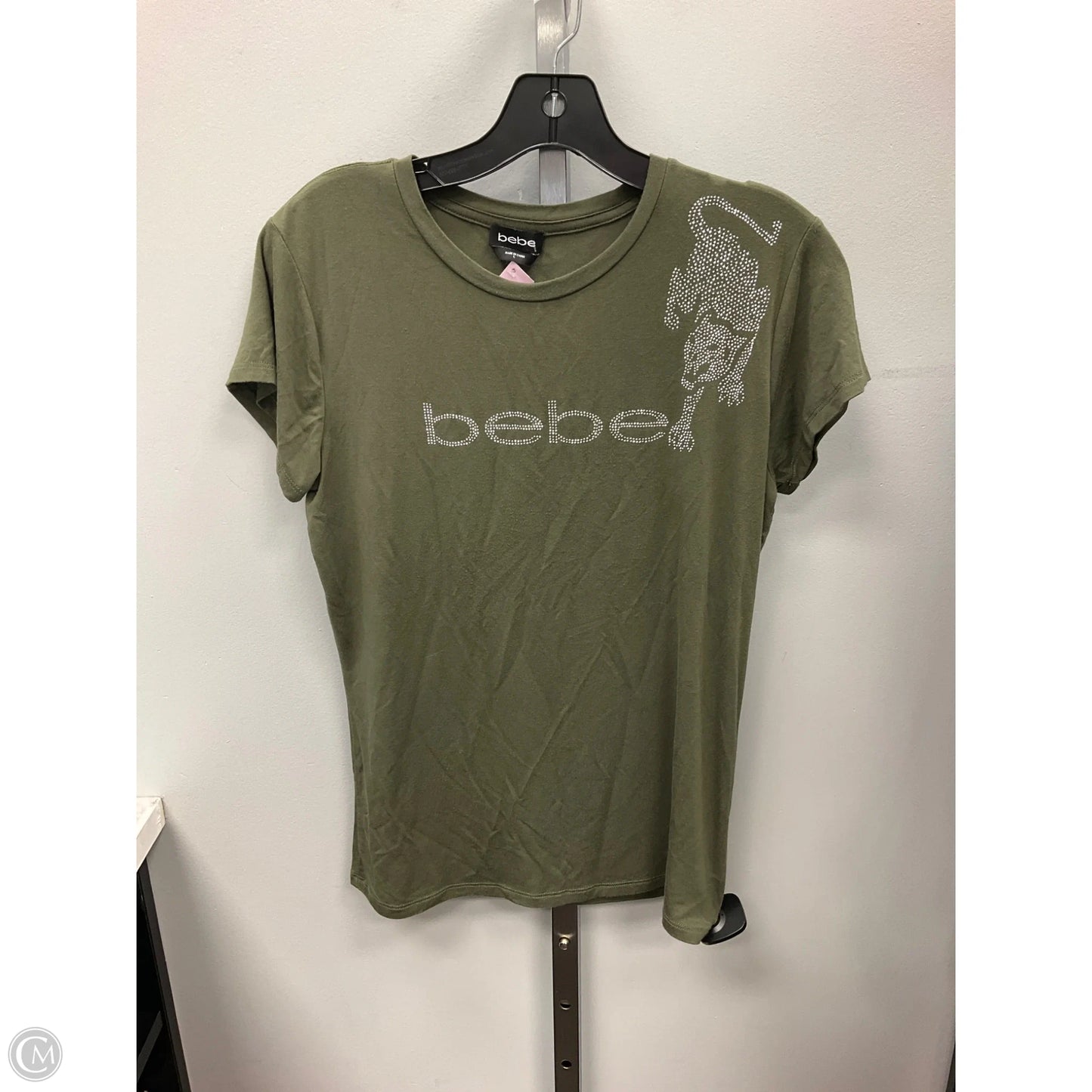 Top Short Sleeve Basic By Bebe In Green, Size: L