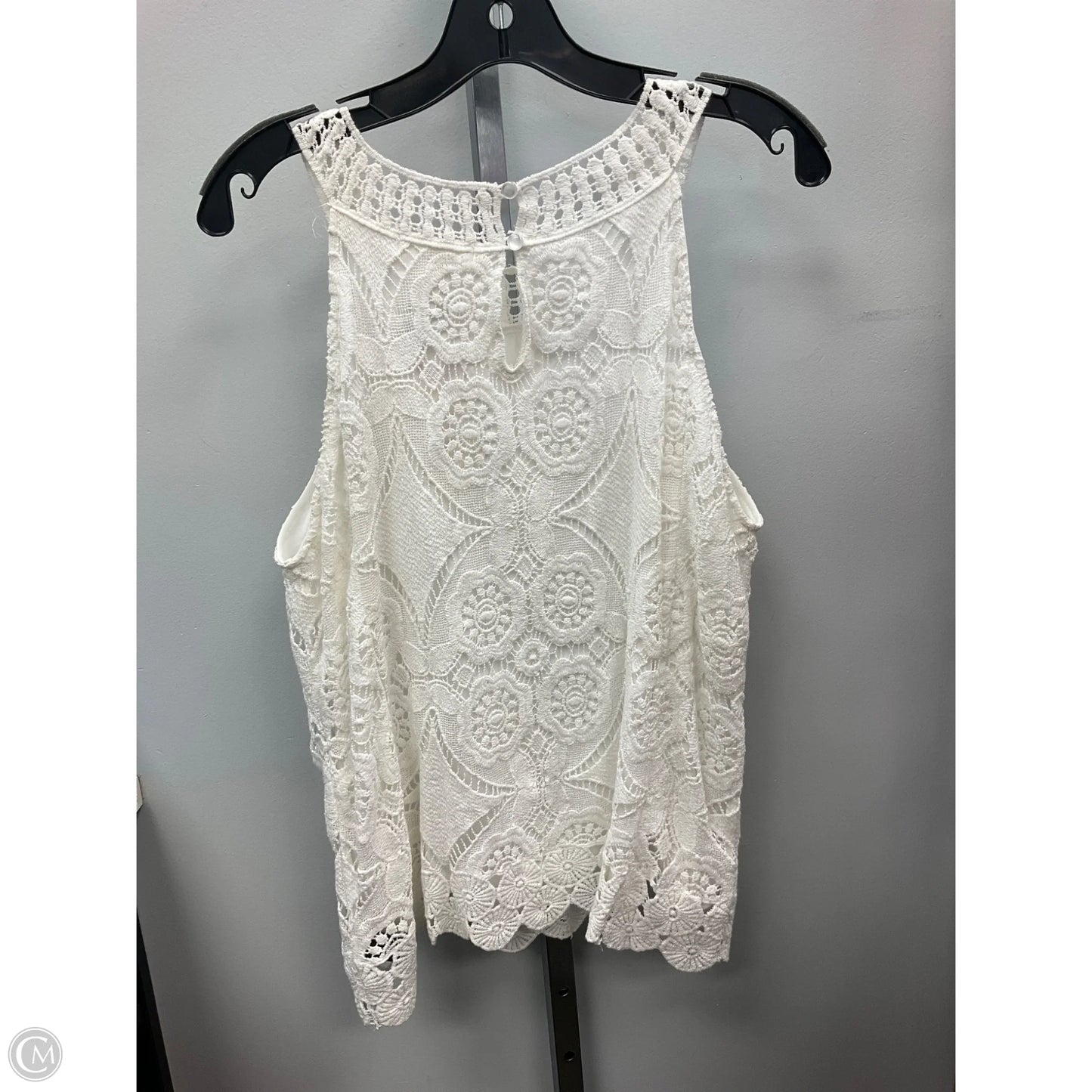 Top Sleeveless By Clothes Mentor In White, Size: L