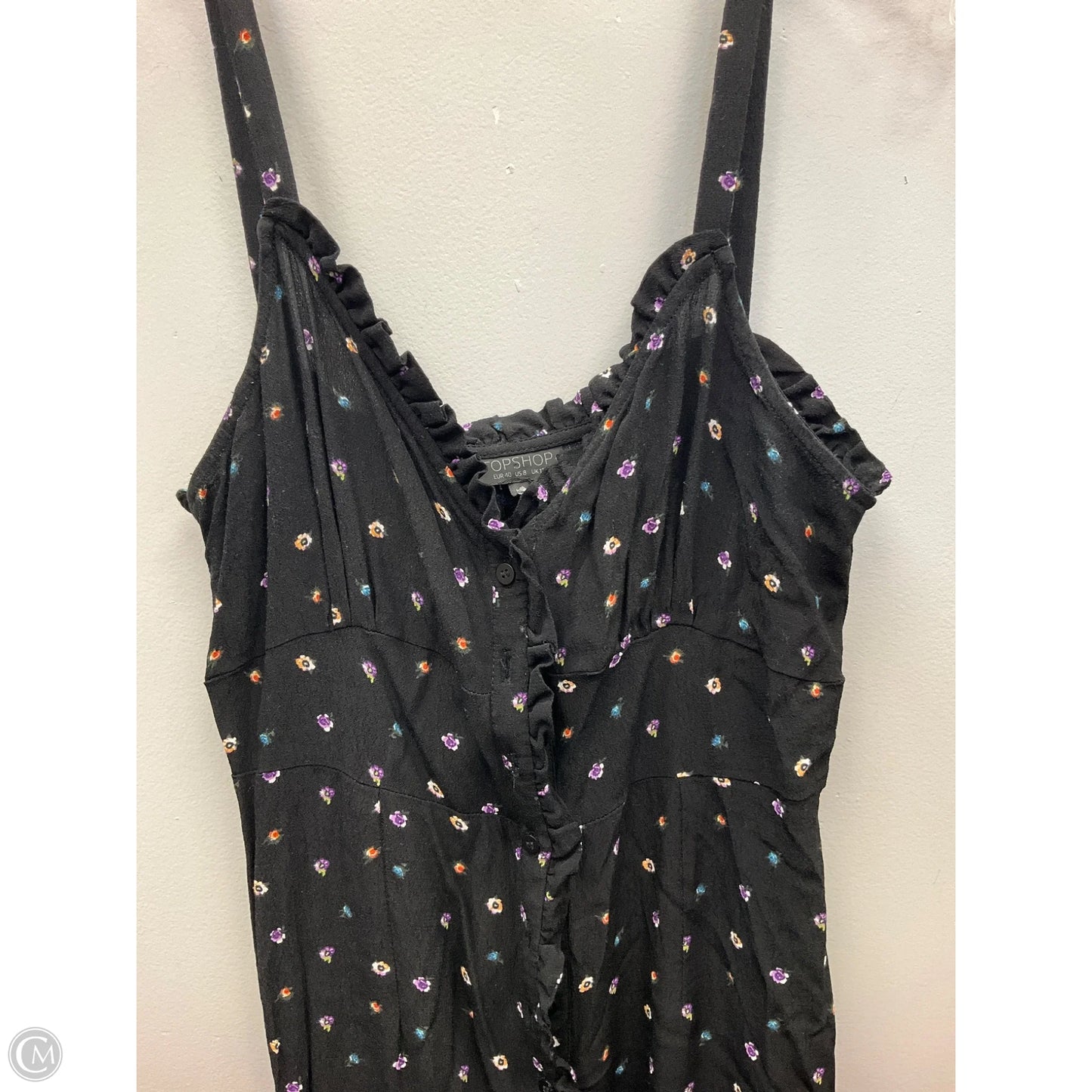 Dress Casual Midi By Top Shop In Floral Print, Size: 8