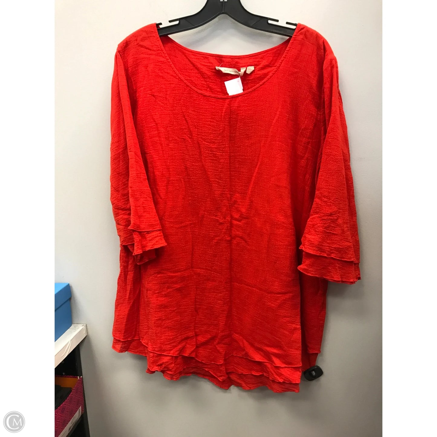 Top 3/4 Sleeve By Soft Surroundings In Orange, Size: Xl