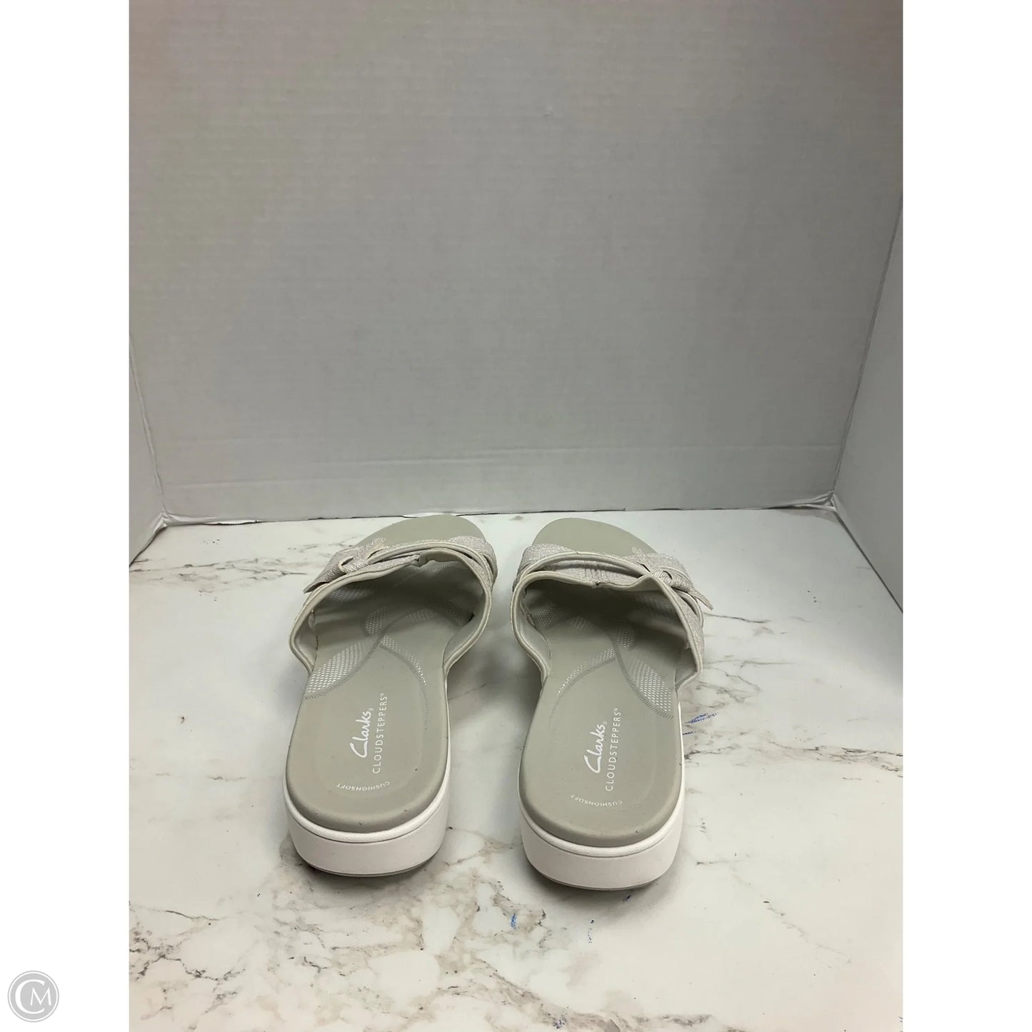 Sandals Heels Wedge By Clarks In Grey, Size: 9