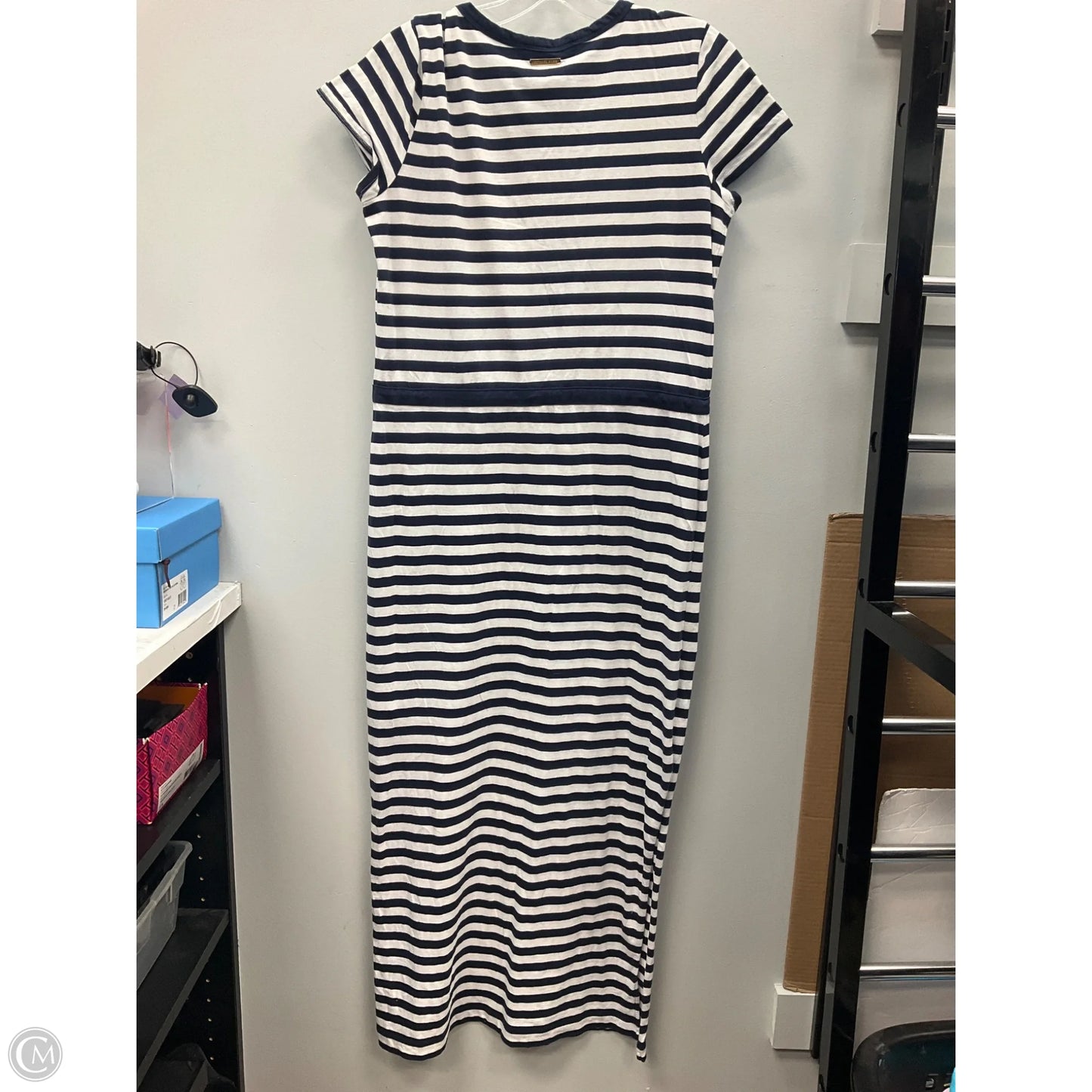 Dress Casual Midi By Michael By Michael Kors In Blue & White, Size: S