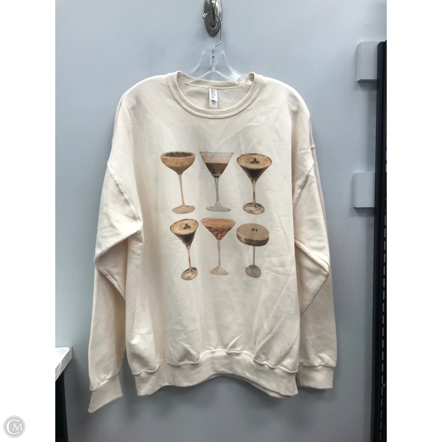 Sweatshirt Crewneck By Clothes Mentor In Cream, Size: Xl