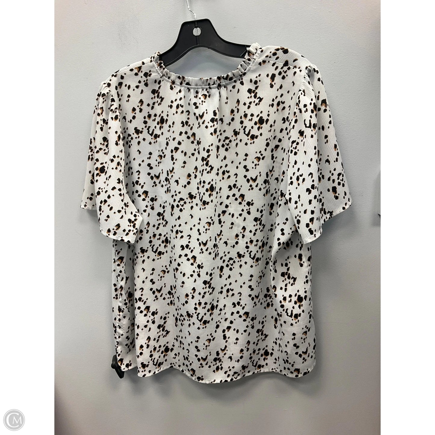 Top Short Sleeve By Nine West In Animal Print, Size: Xl