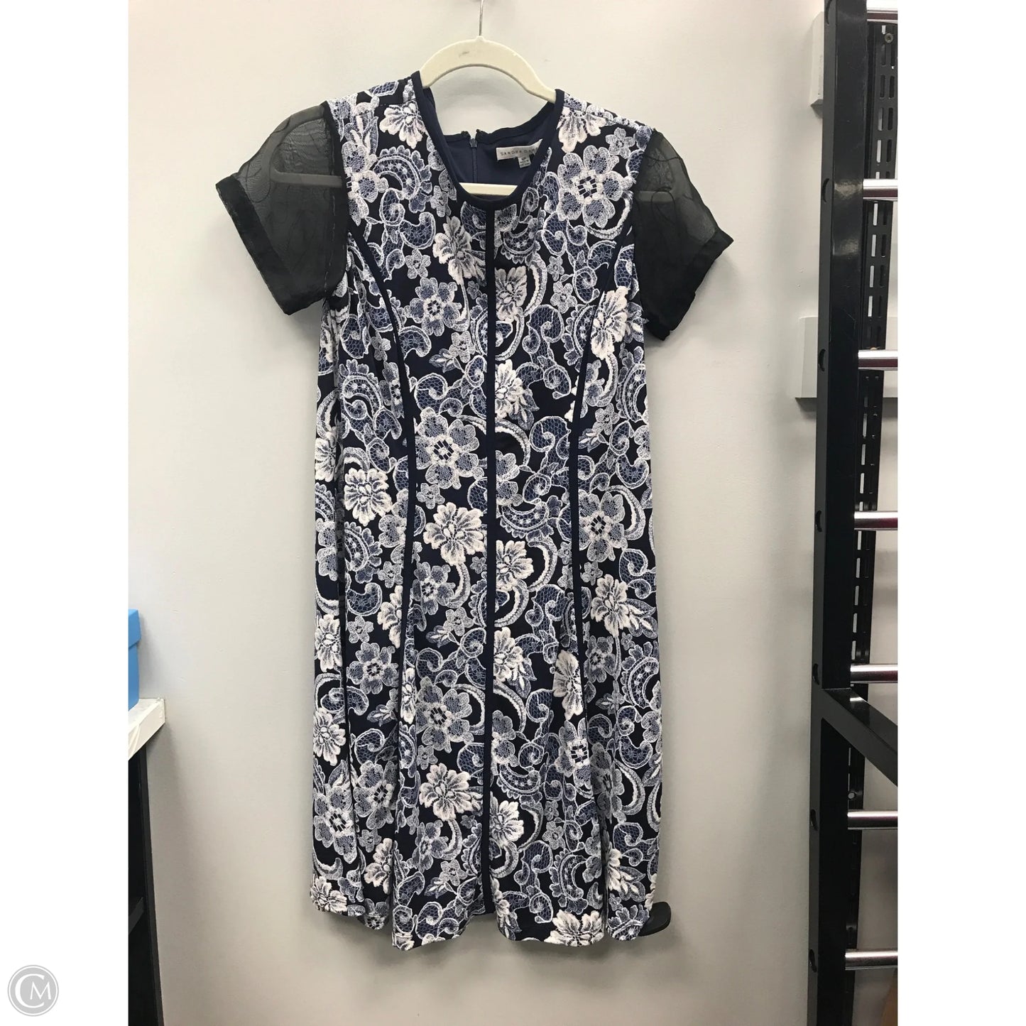 Dress Casual Short By Sandra Darren In Blue & White, Size: 10p